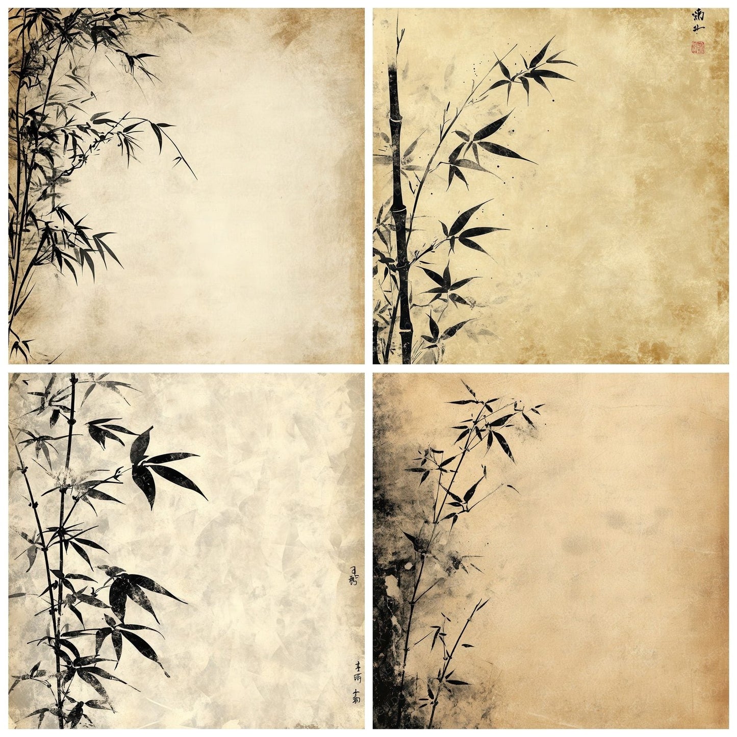 Sumi Ink Bamboo Digital Paper Pack (DDD003888)