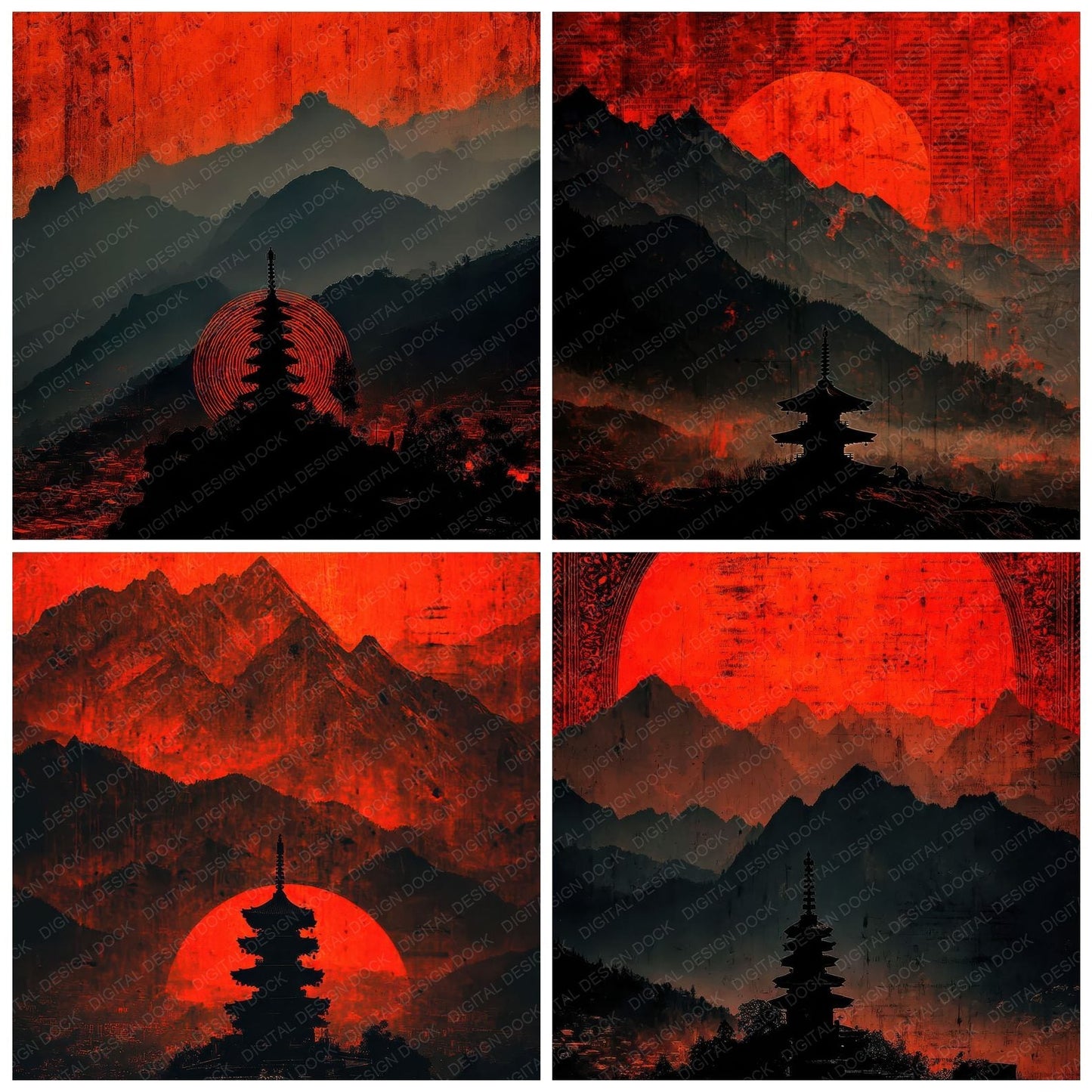Sun Pagoda Mist Digital Paper Pack (DDD003893)