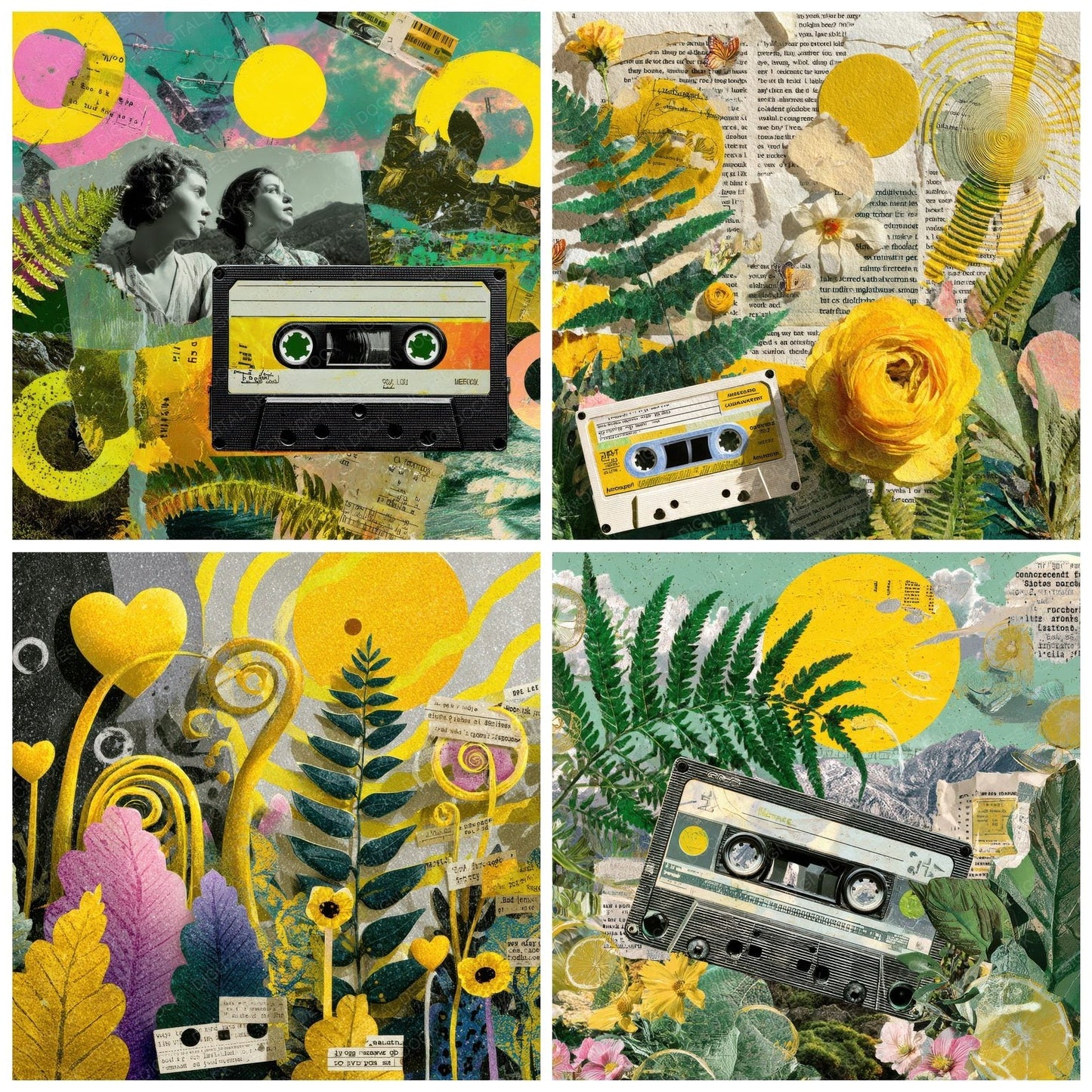 Sunbeam Heart Fern Tape Digital Paper Pack (DDD003894)