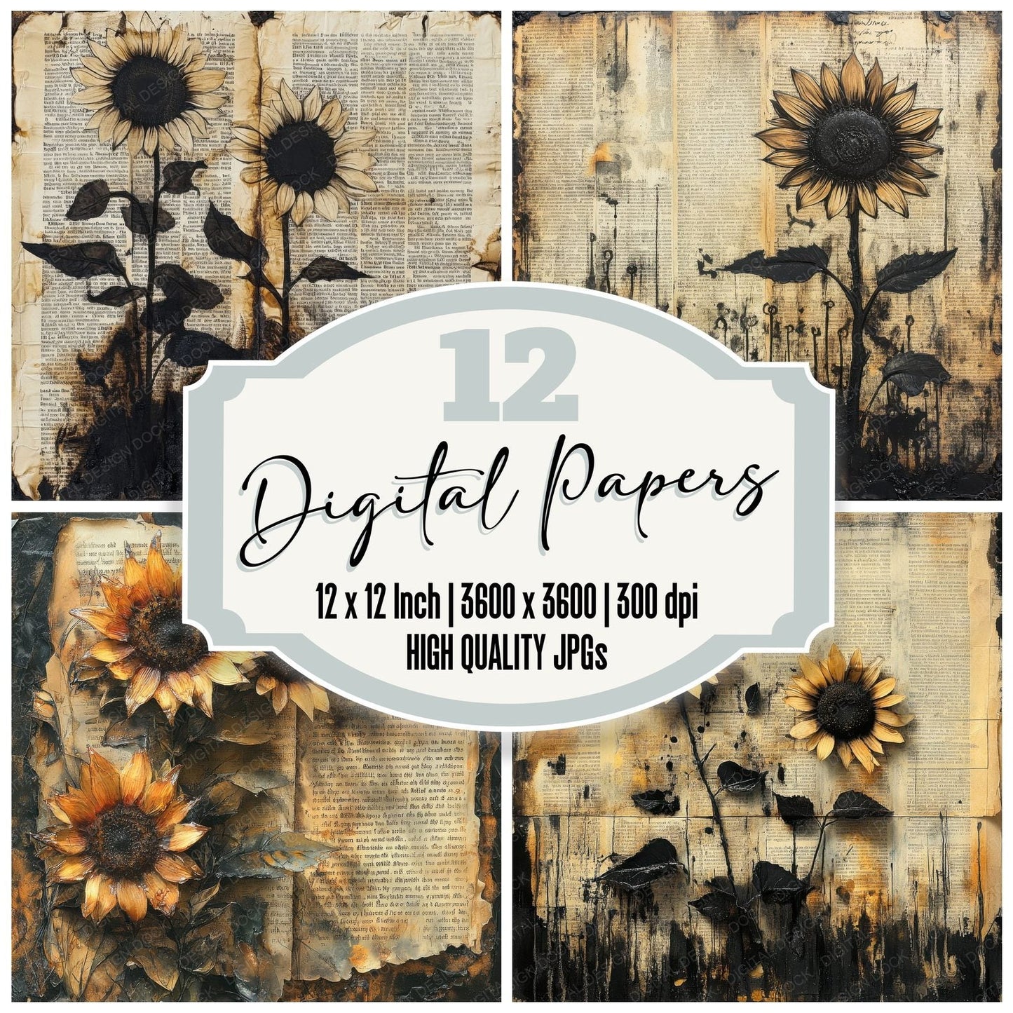 Sunflower Book Wax Digital Paper Pack (DDD003897)