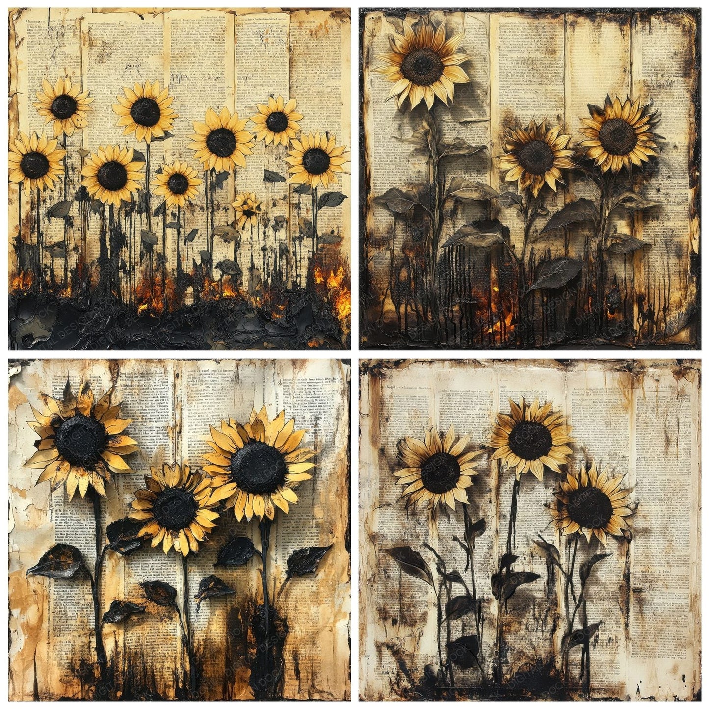 Sunflower Book Wax Digital Paper Pack (DDD003897)