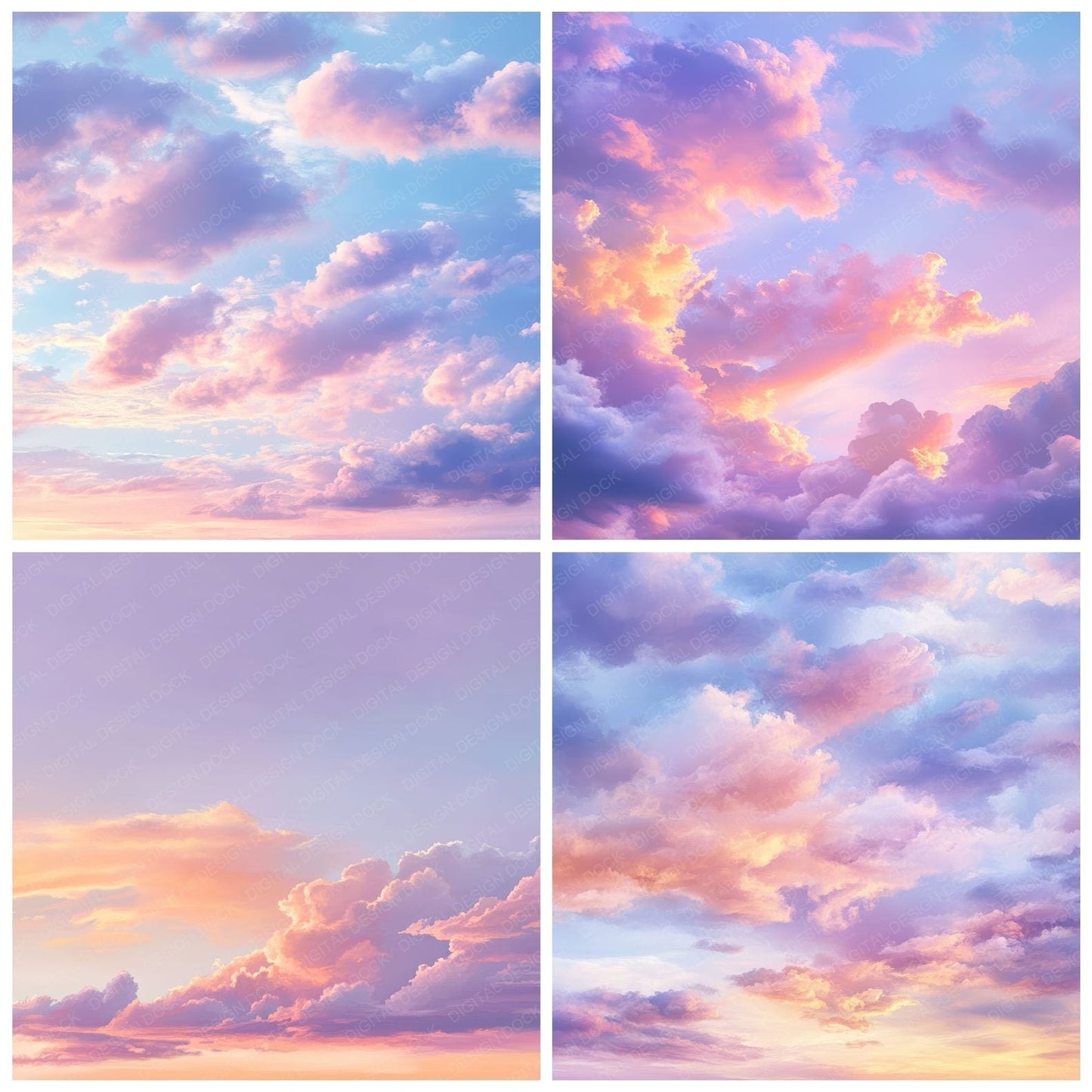 Sunset Cloud Gradient Digital Paper Pack (DDD003907)