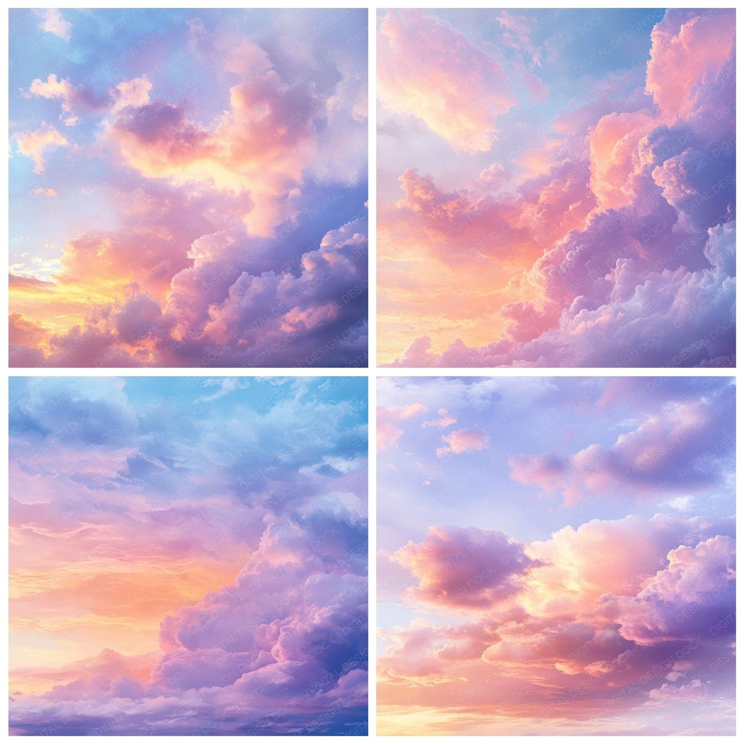 Sunset Cloud Gradient Digital Paper Pack (DDD003907)