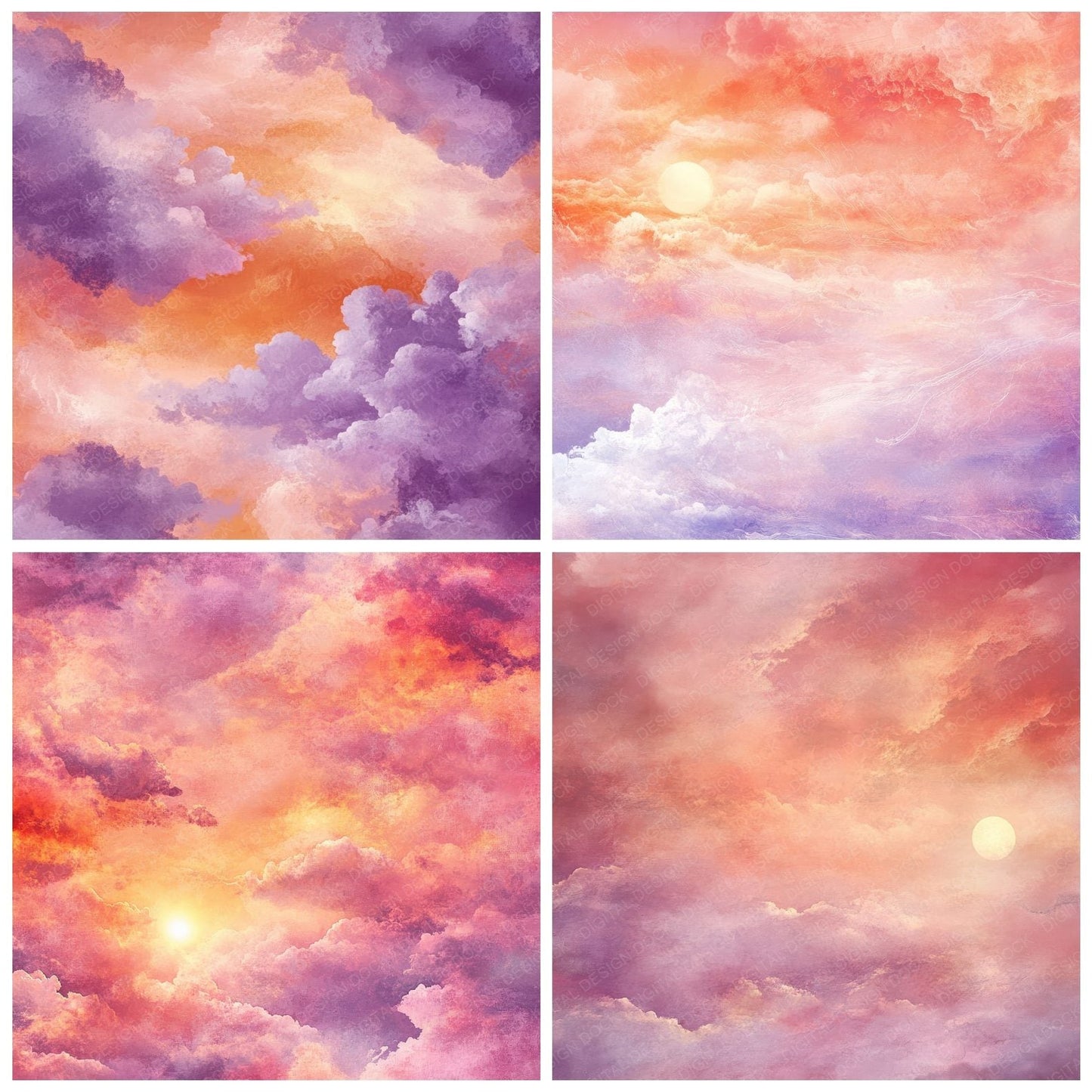 Sunset Swirl Calm Digital Paper Pack (DDD003911)