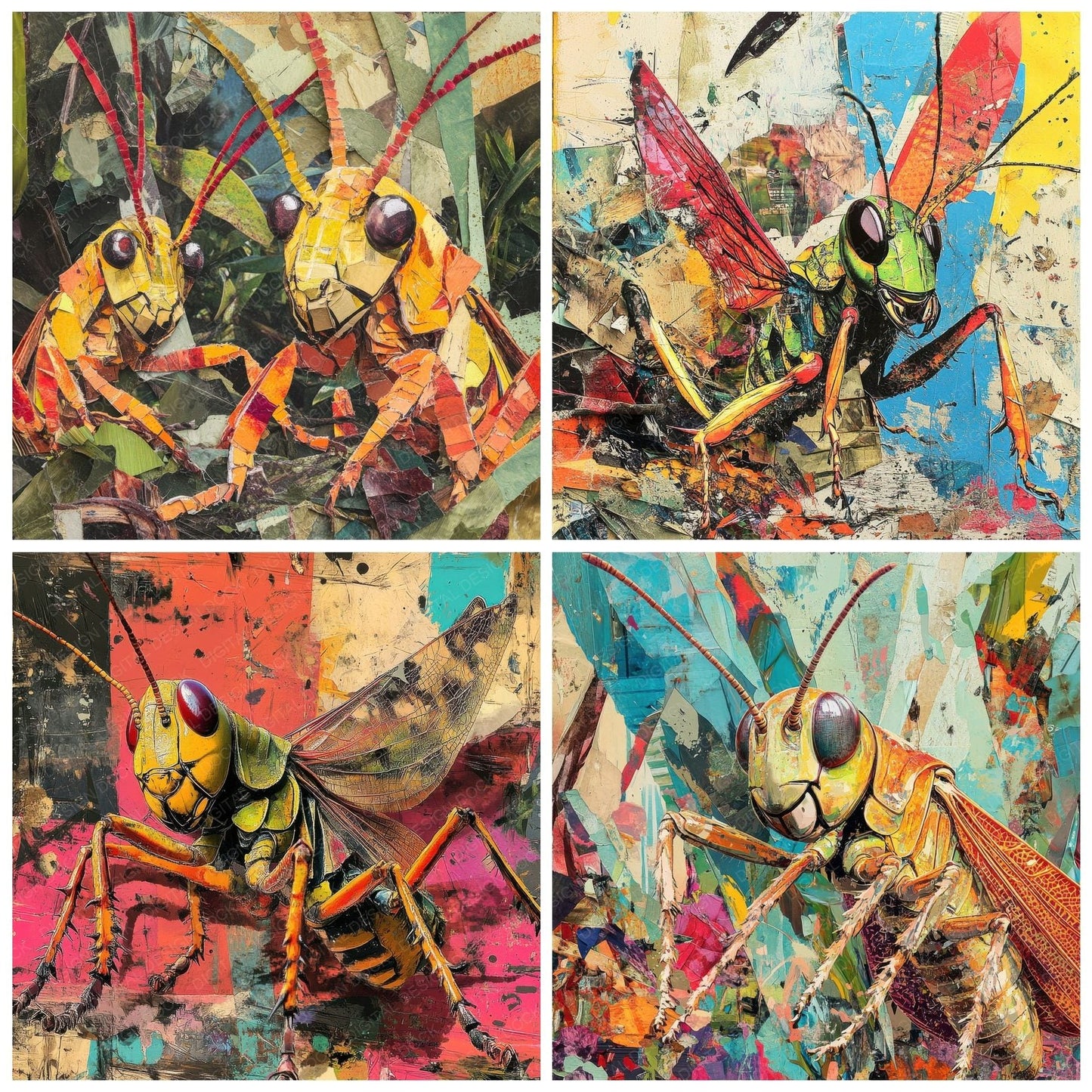 Surreal Grasshopper Clash Digital Paper Pack (DDD003918)