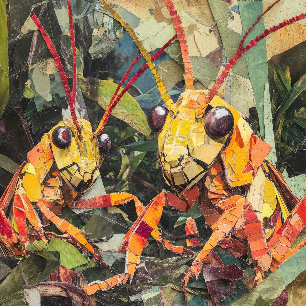 Surreal Grasshopper Clash Digital Paper Pack (DDD003918)