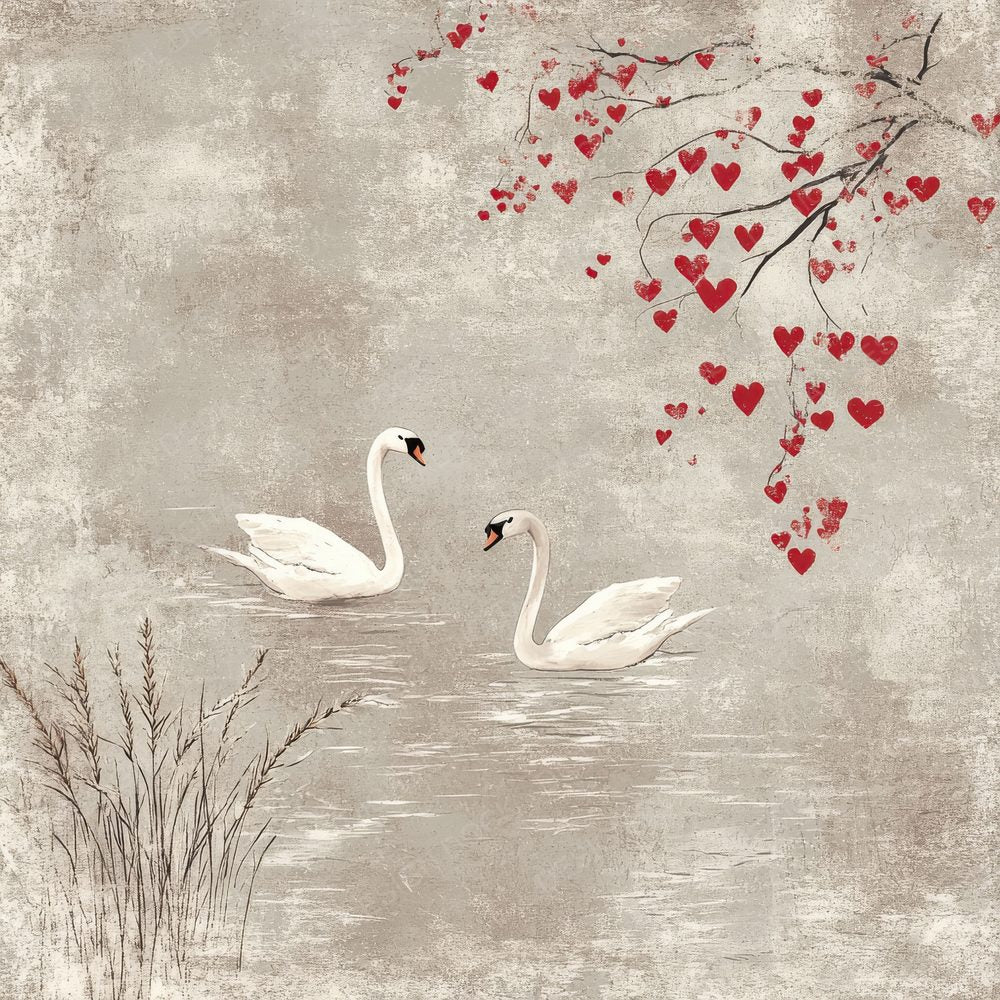Swan Wheat Heart Digital Paper Pack (DDD003923)