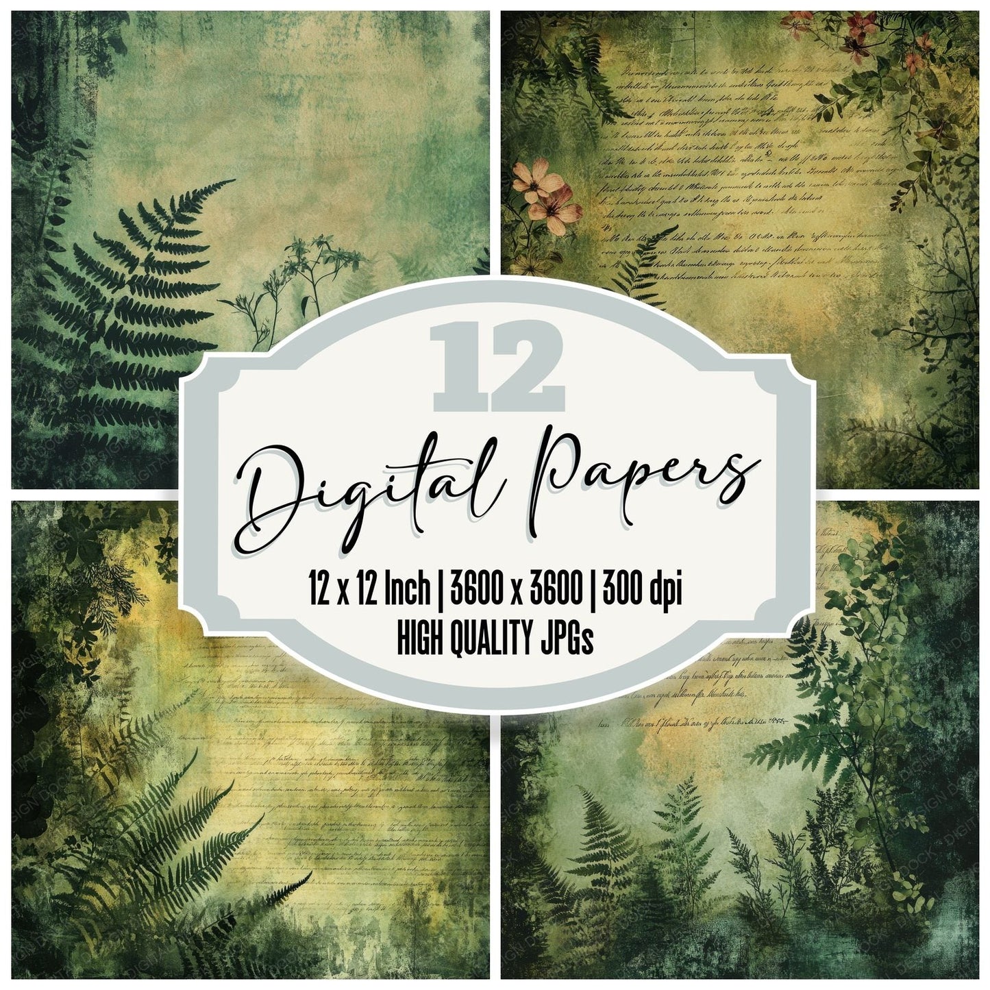 Sylvan Fern Bark Digital Paper Pack (DDD003928)