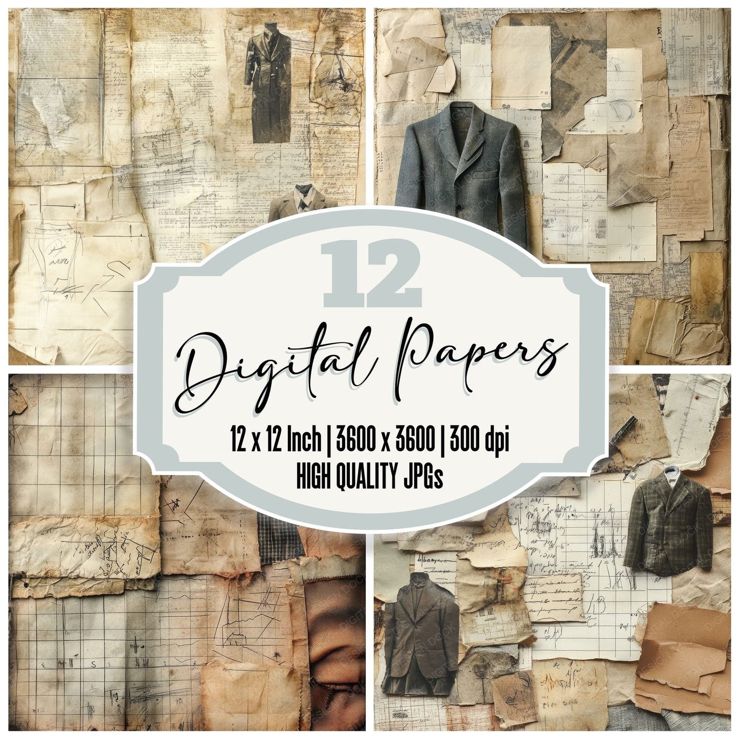 Tailor Wool Marks Digital Paper Pack (DDD003935)
