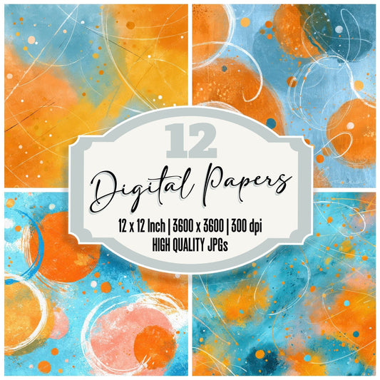 Tangerine Sky Marker Confetti Digital Paper Pack (DDD003939)
