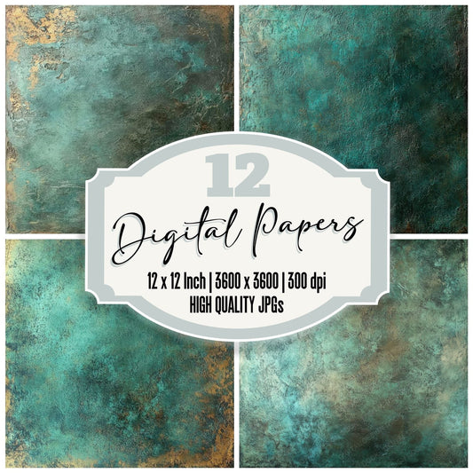 Tarnished Brass Background Digital Paper Pack (DDD003944)