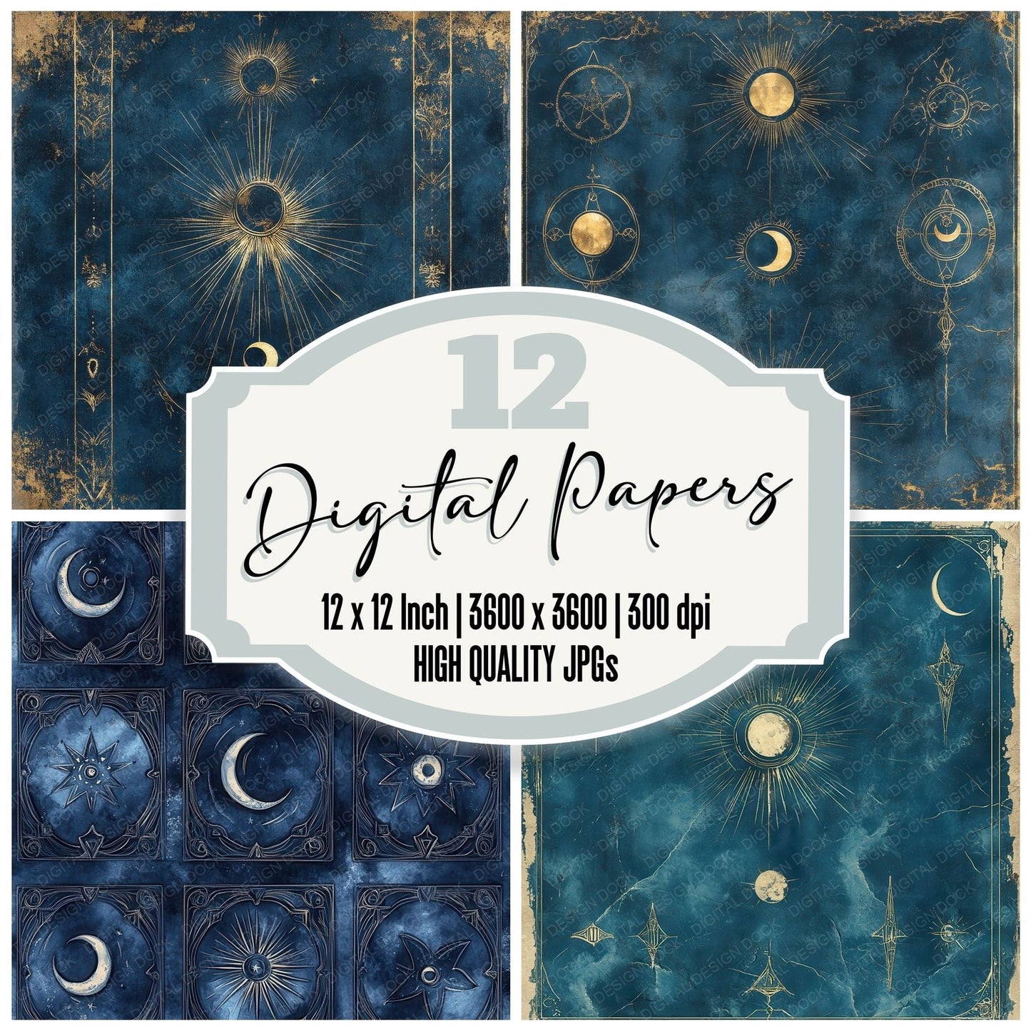 Tarot Arcana Moon Digital Paper Pack (DDD003946)
