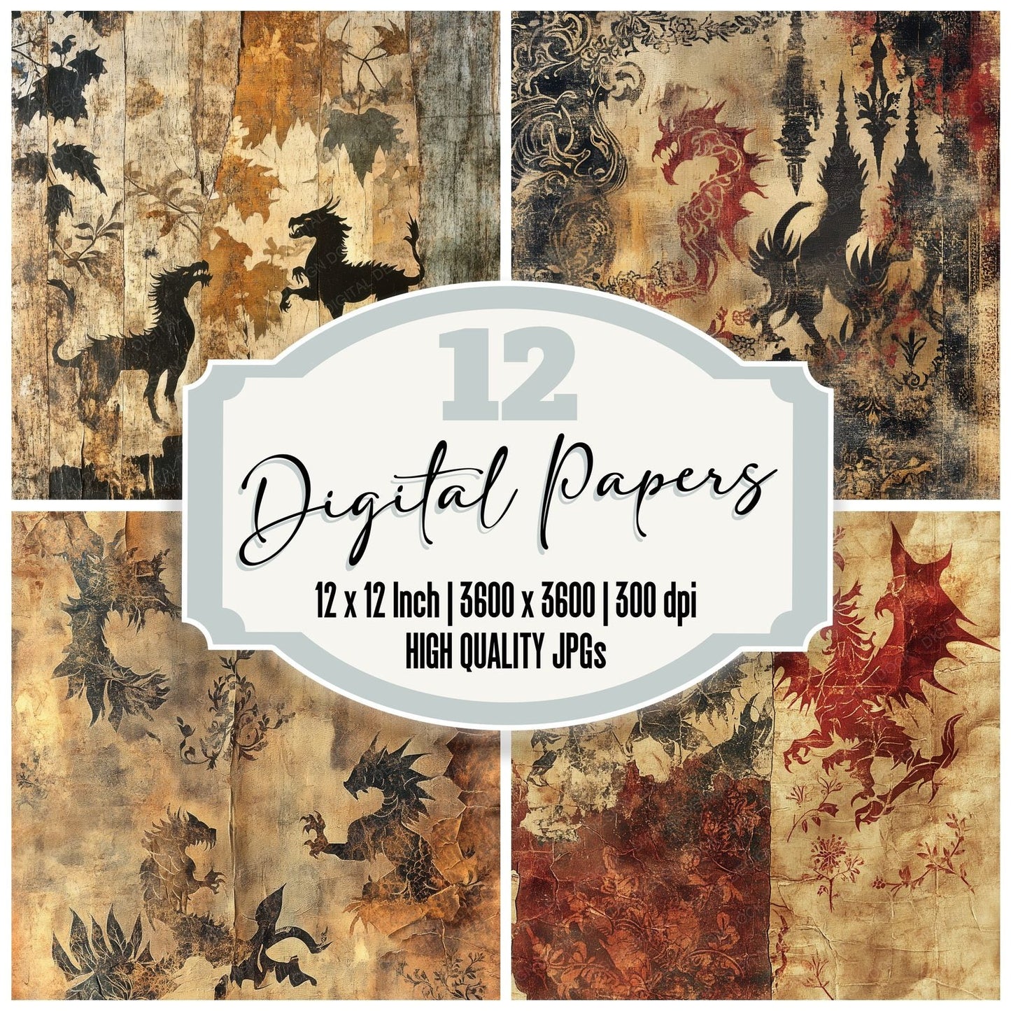 Tattered Legend Weave Digital Paper Pack (DDD003947)