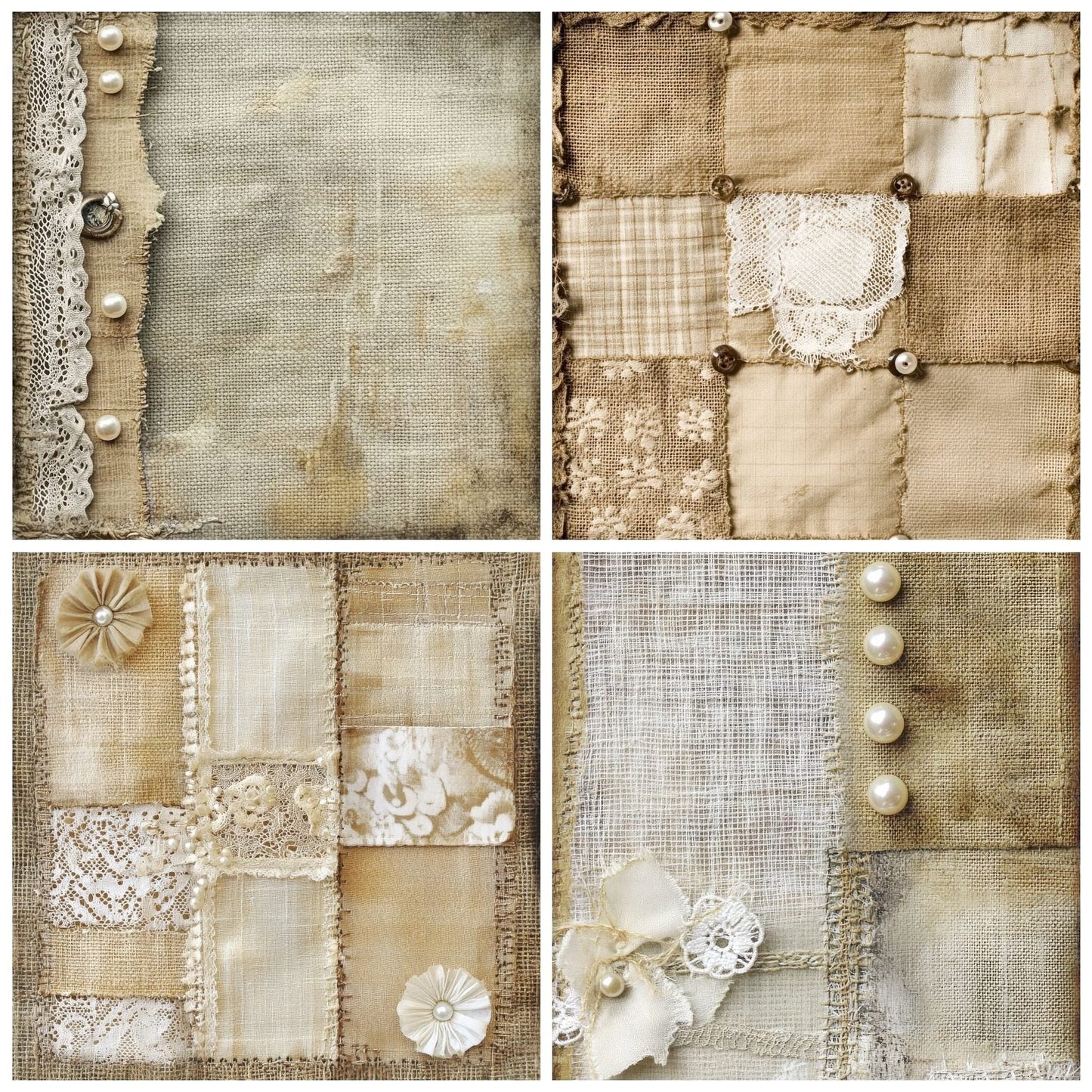 Tattered Linen Fabric Digital Paper Digital Paper Pack (DDD003948)