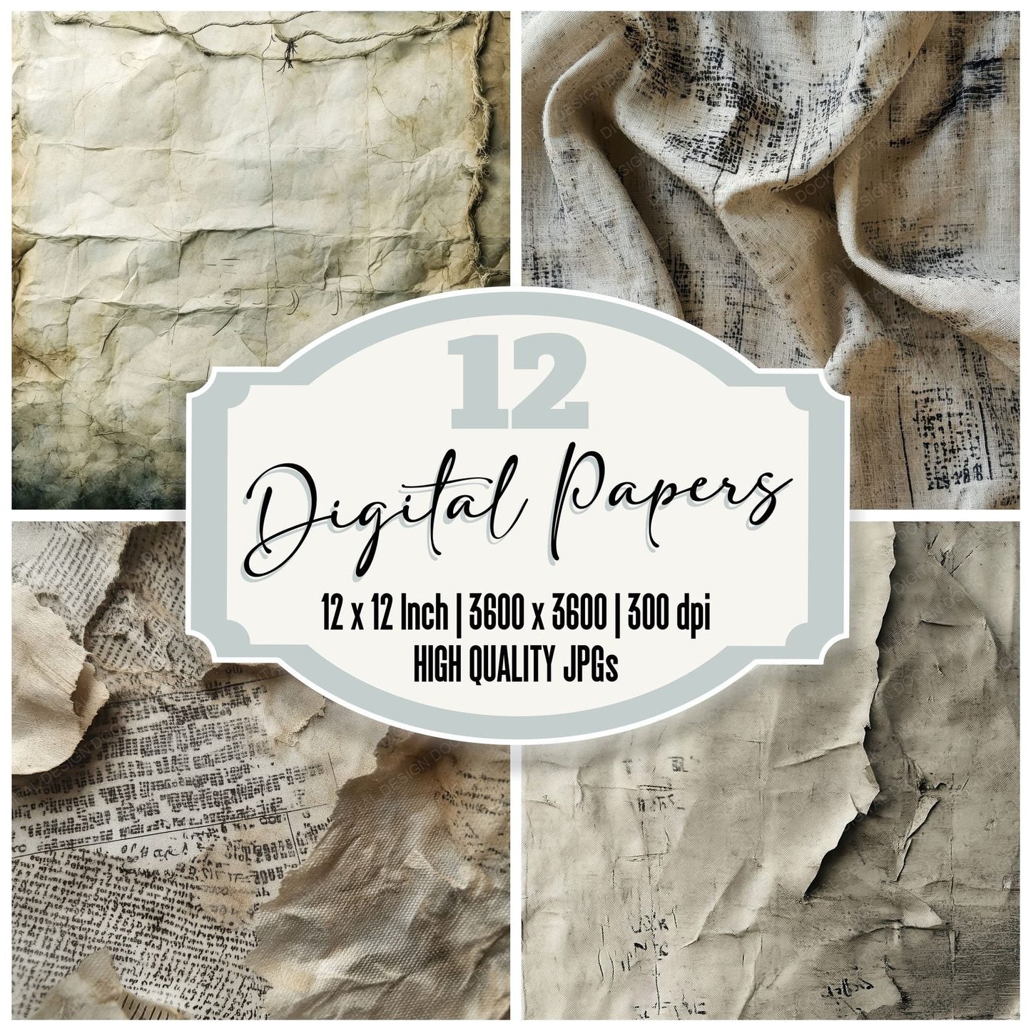 Tattered Sailcloth Digital Paper Pack (DDD003949)