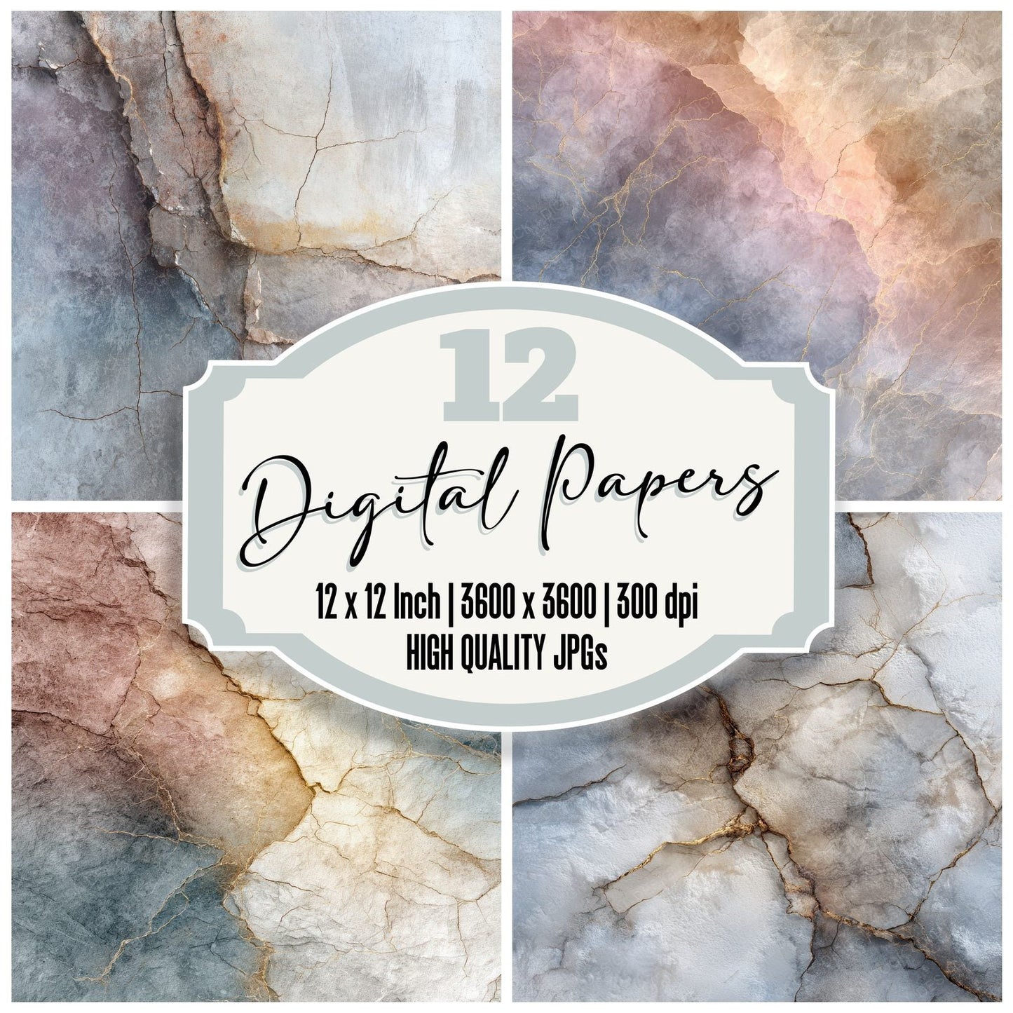 Taupe Slate Resin Wax Digital Paper Pack (DDD003952)
