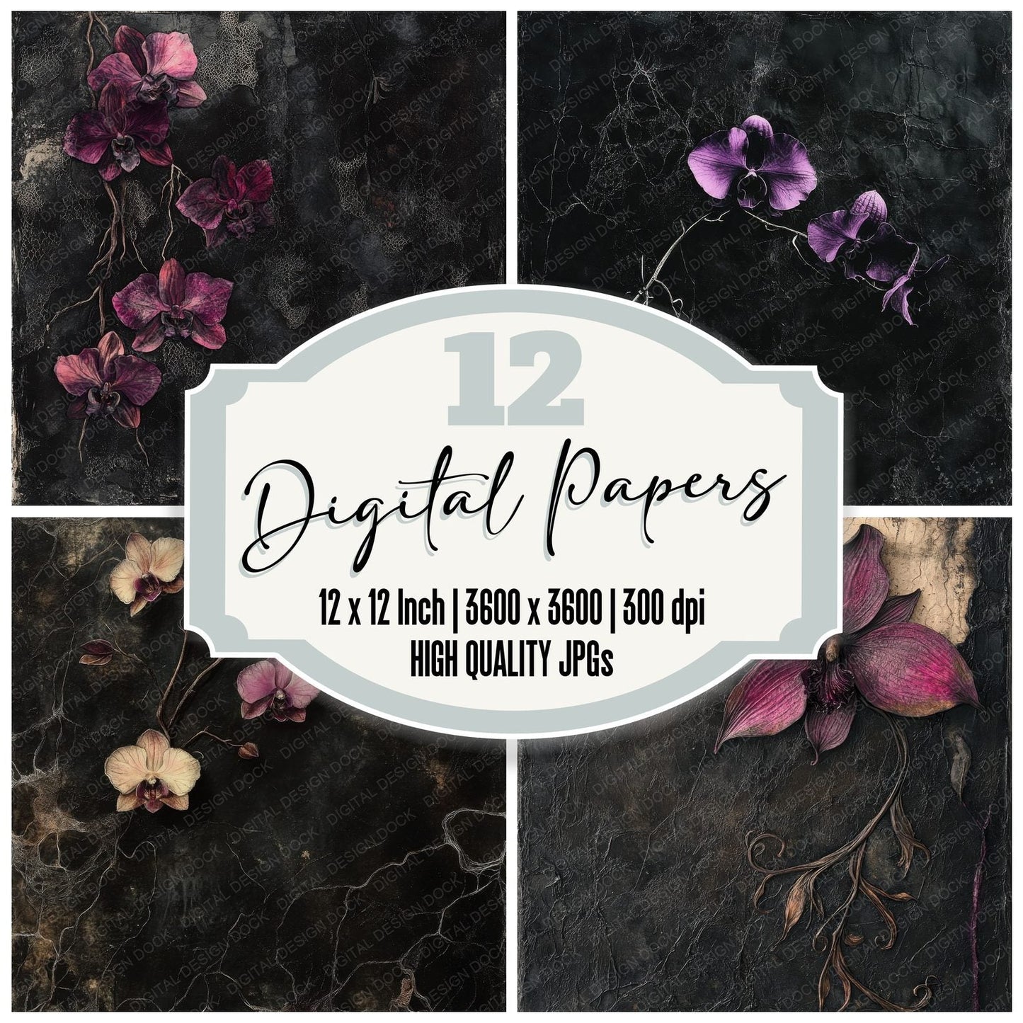 Tenebrous Orchid Root Digital Paper Pack (DDD003975)