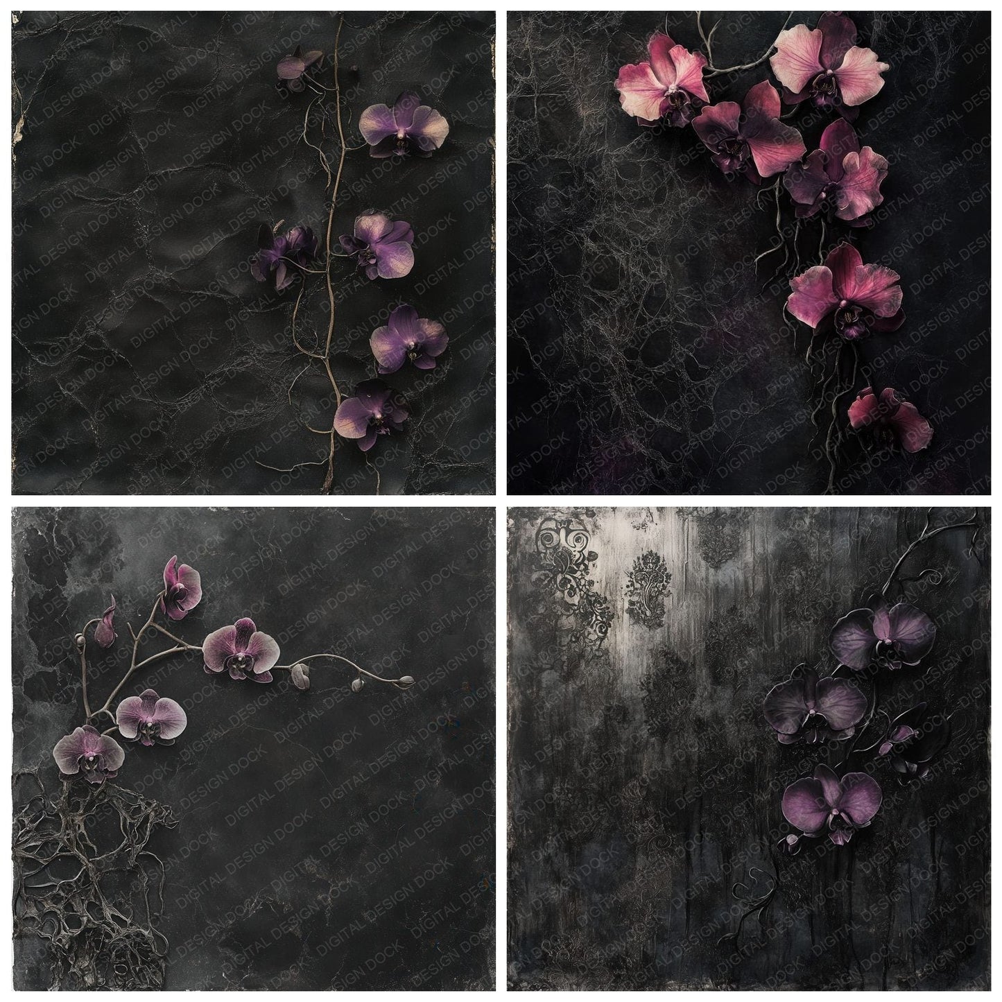 Tenebrous Orchid Root Digital Paper Pack (DDD003975)