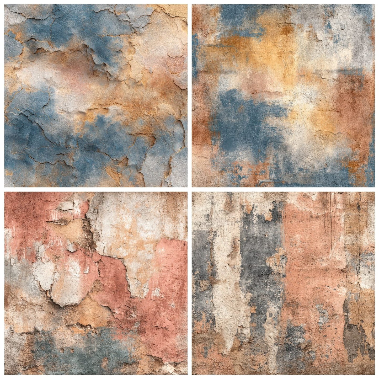 Terracotta Denim Plaster Tape Digital Paper Pack (DDD003981)
