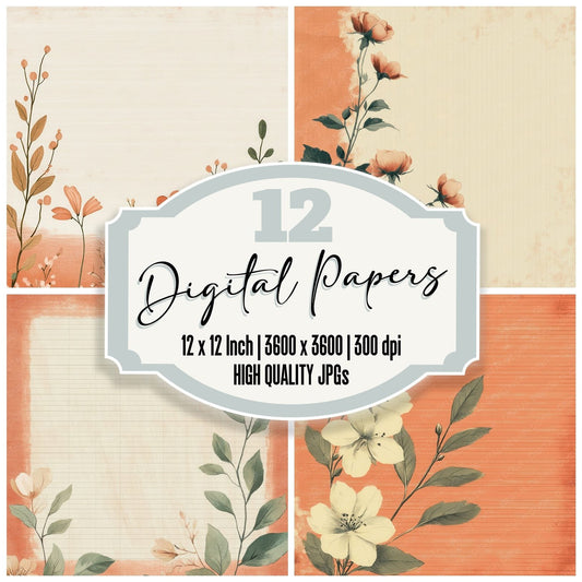 Terracotta Sage Bloom Digital Paper Pack (DDD003986)