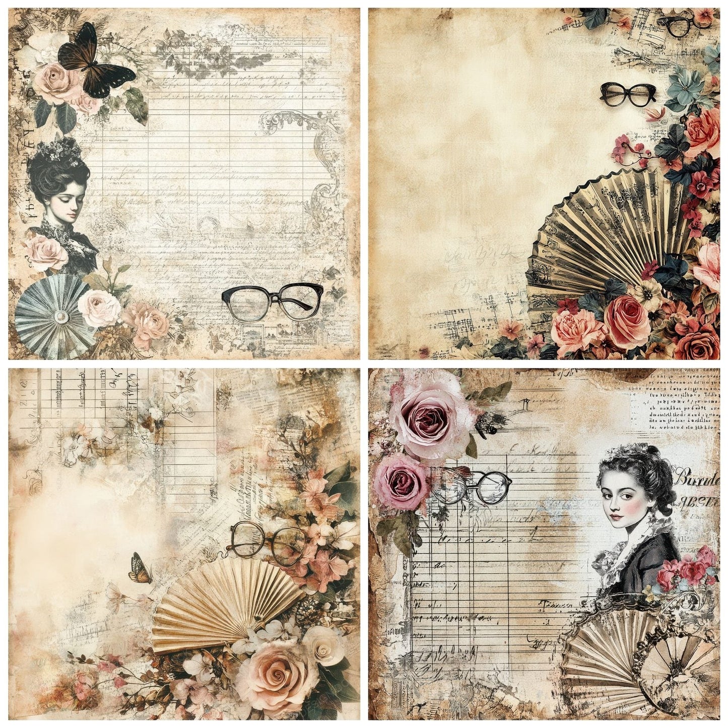 Theater Fan Collage Digital Paper Pack (DDD003996)