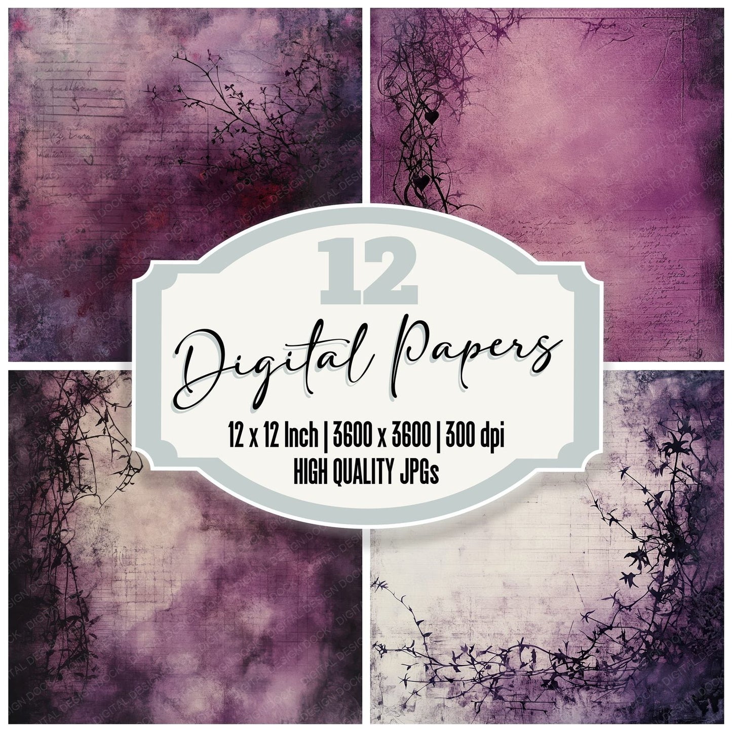 Thorn Glitch Lettering Digital Paper Pack (DDD004000)