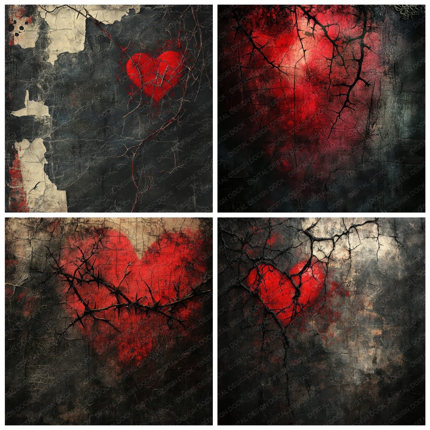 Thorn Shadow Heart Digital Paper Pack (DDD004001)
