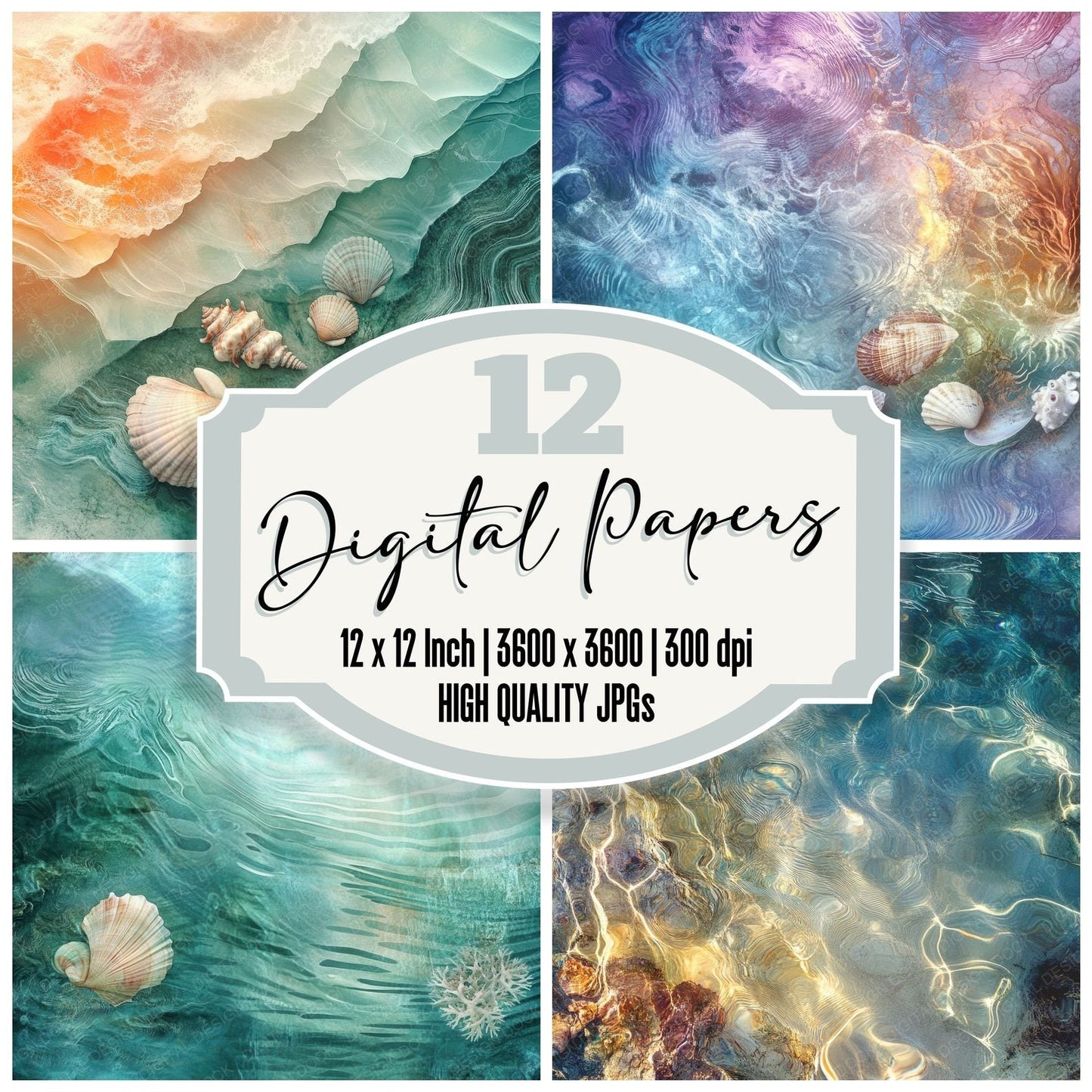 Tidepool Shell Fade Digital Paper Pack (DDD004009)