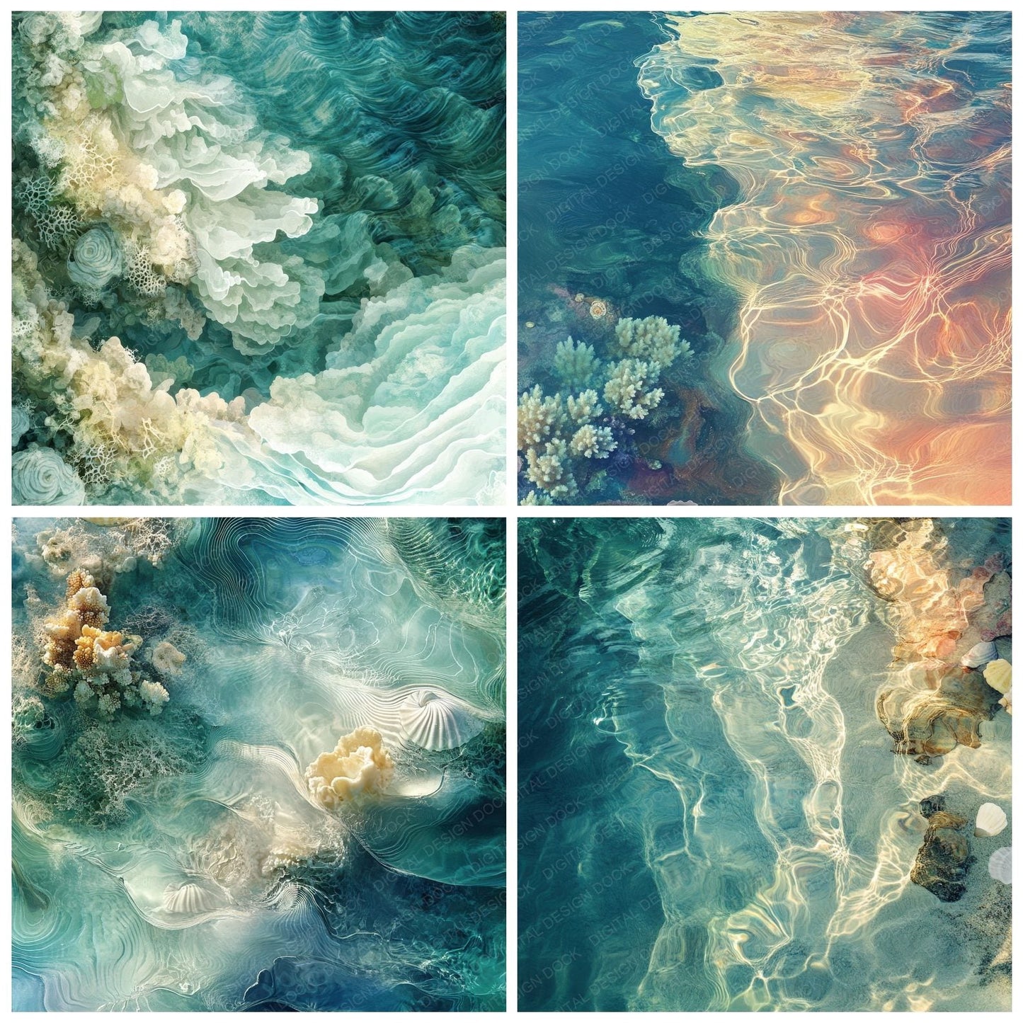 Tidepool Shell Fade Digital Paper Pack (DDD004009)