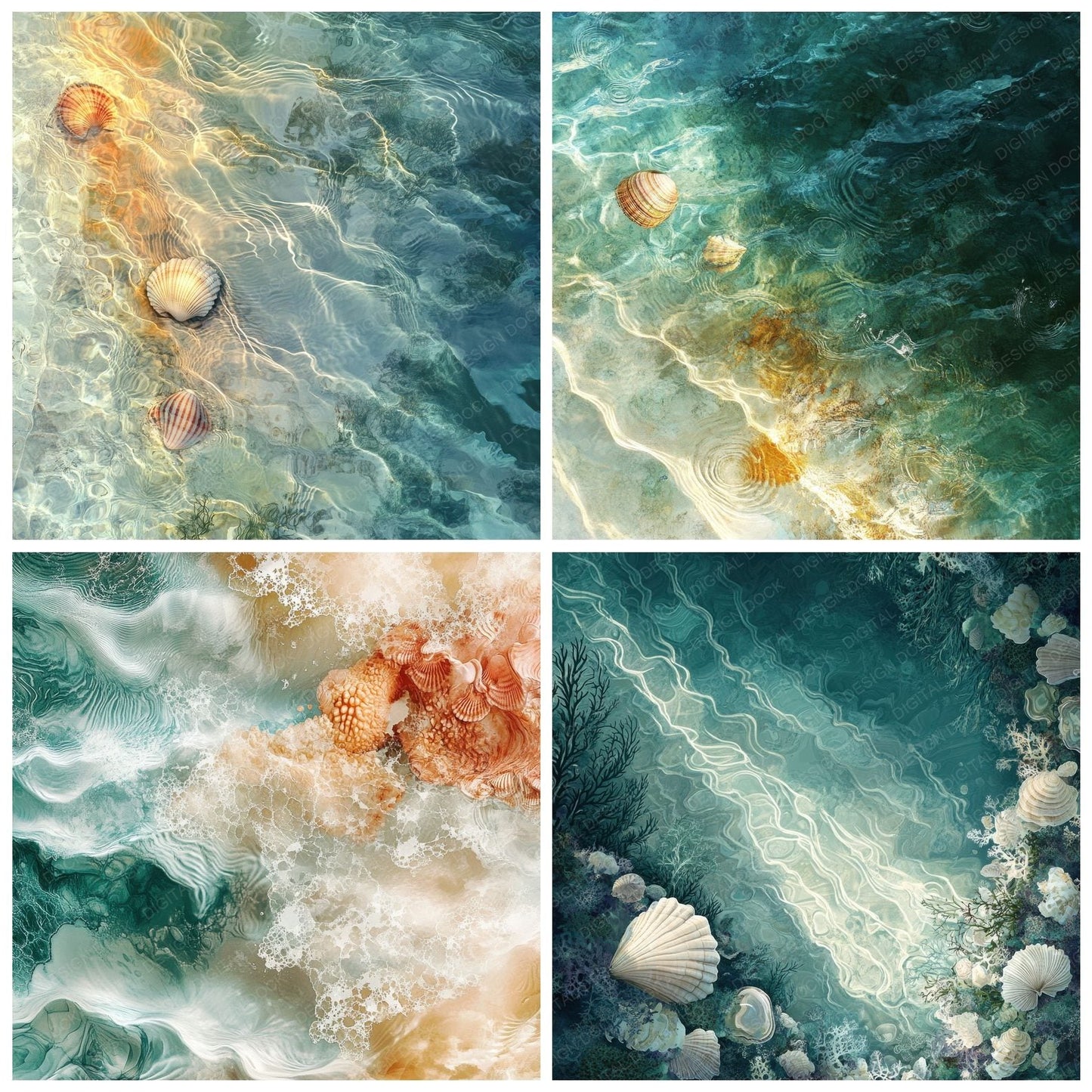 Tidepool Shell Fade Digital Paper Pack (DDD004009)