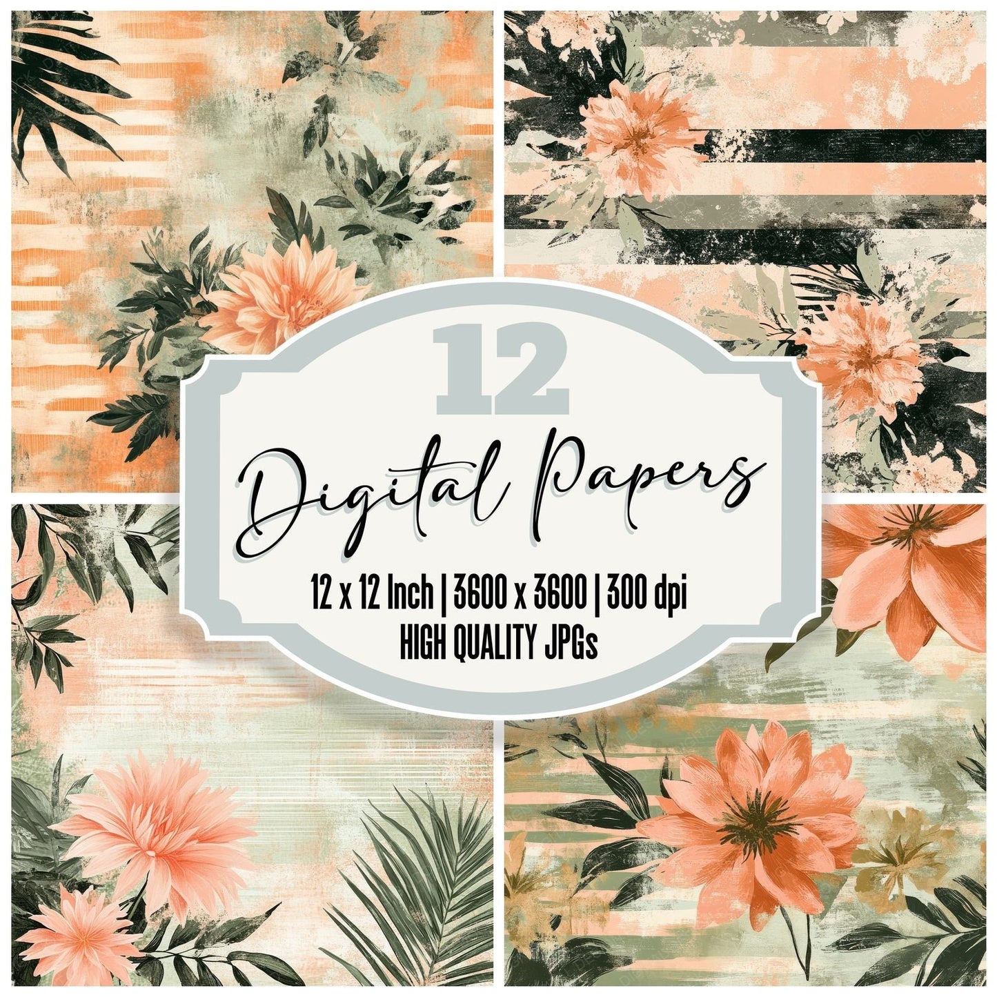 Tiger Dahlia Wash Digital Paper Pack (DDD004010)