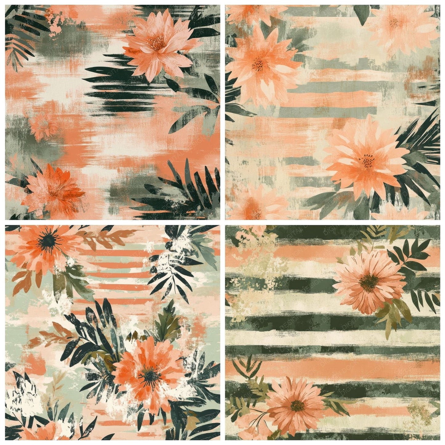 Tiger Dahlia Wash Digital Paper Pack (DDD004010)