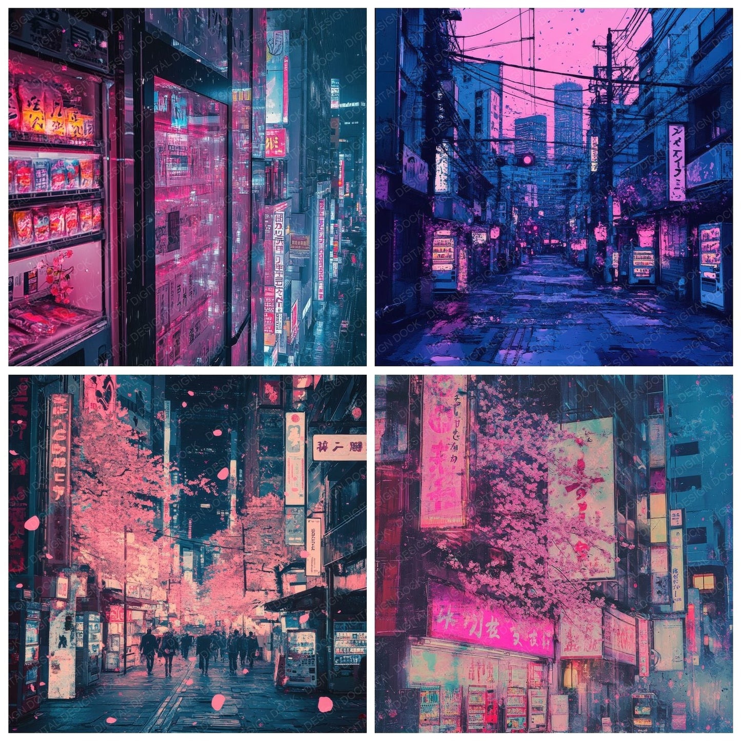 Tokyo Neon Sakura Digital Paper Pack (DDD004016)