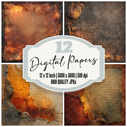 Topaz Border Script Flare Smoke Digital Paper Pack (DDD004020)