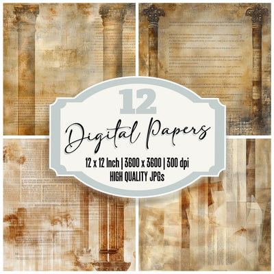 Torah Scroll Border Digital Paper Pack (DDD004021)