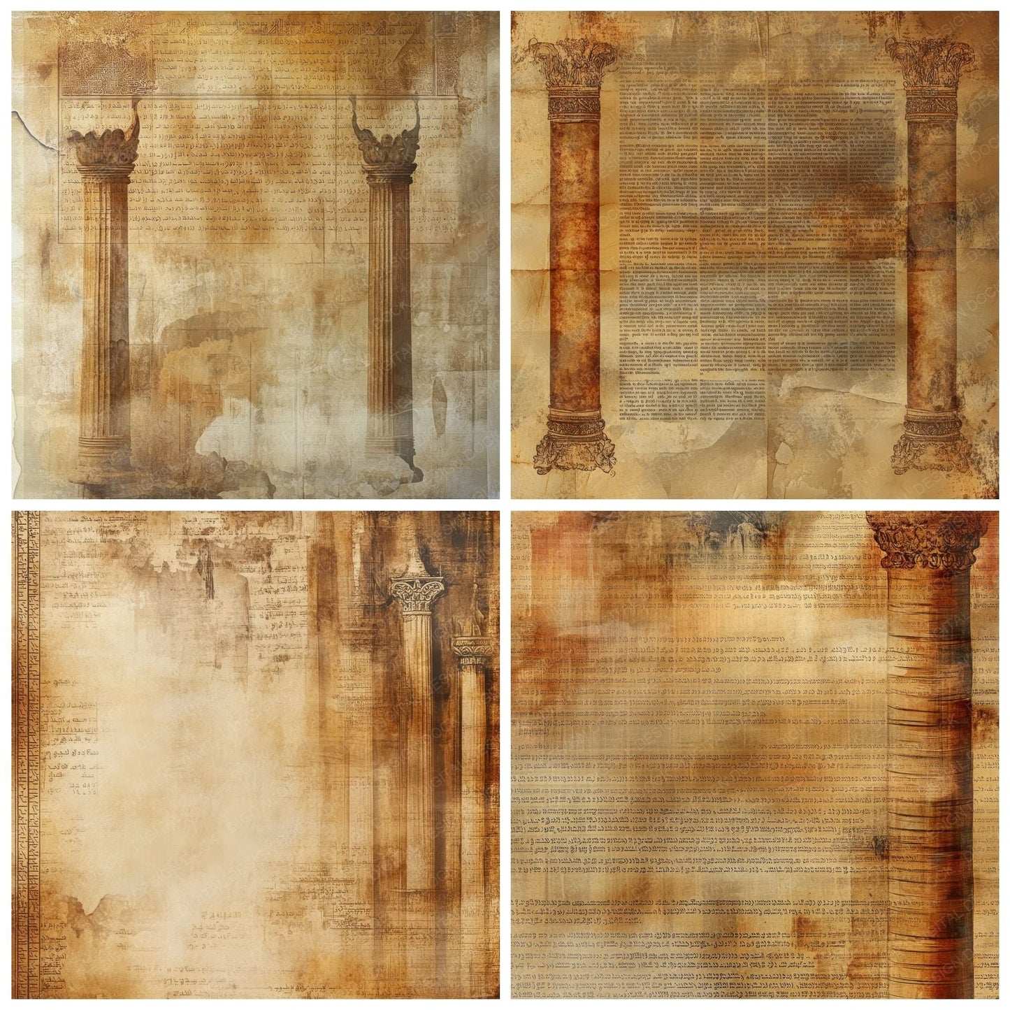 Torah Scroll Border Digital Paper Pack (DDD004021)