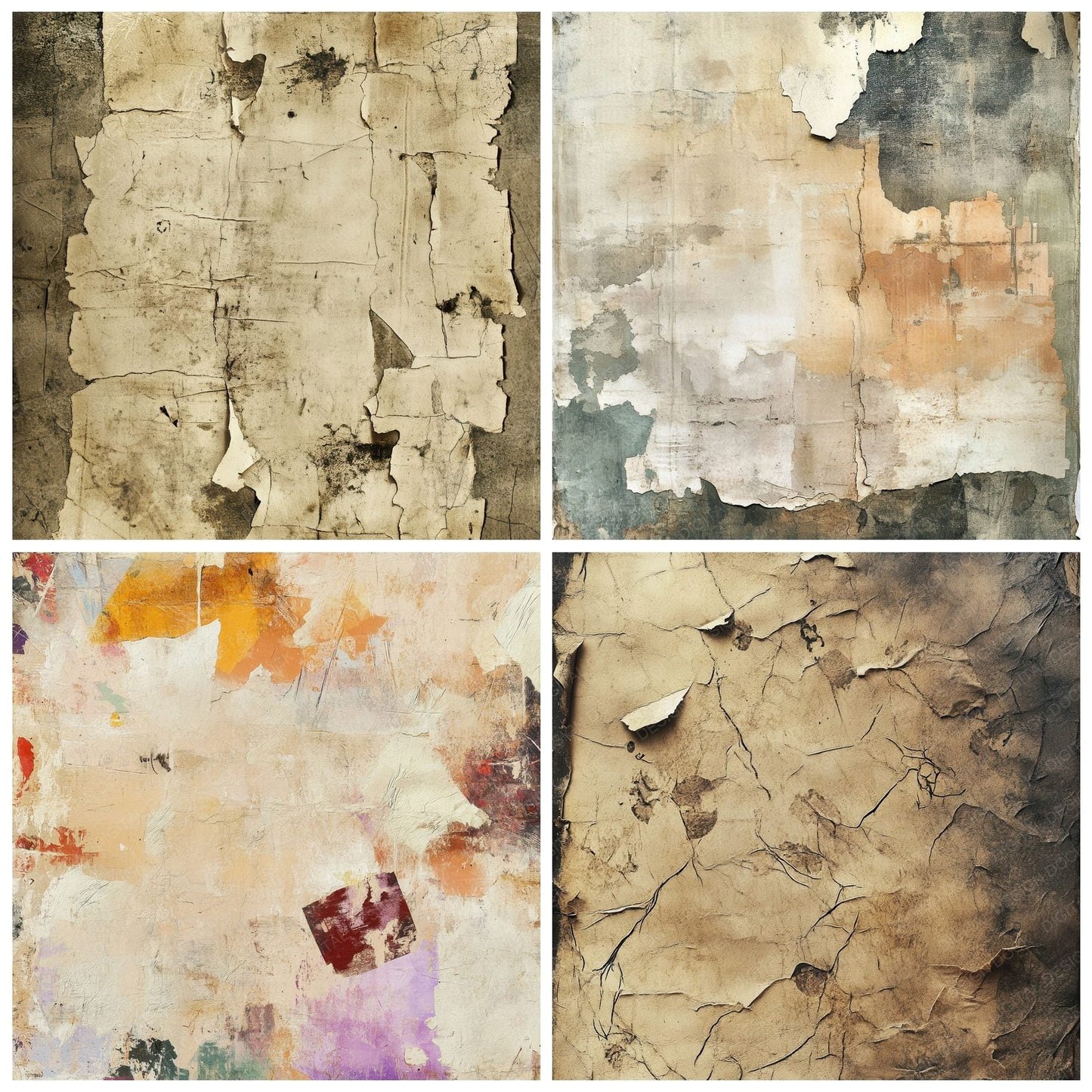 Torn Adhesive Residue Background Digital Paper Pack (DDD004022)
