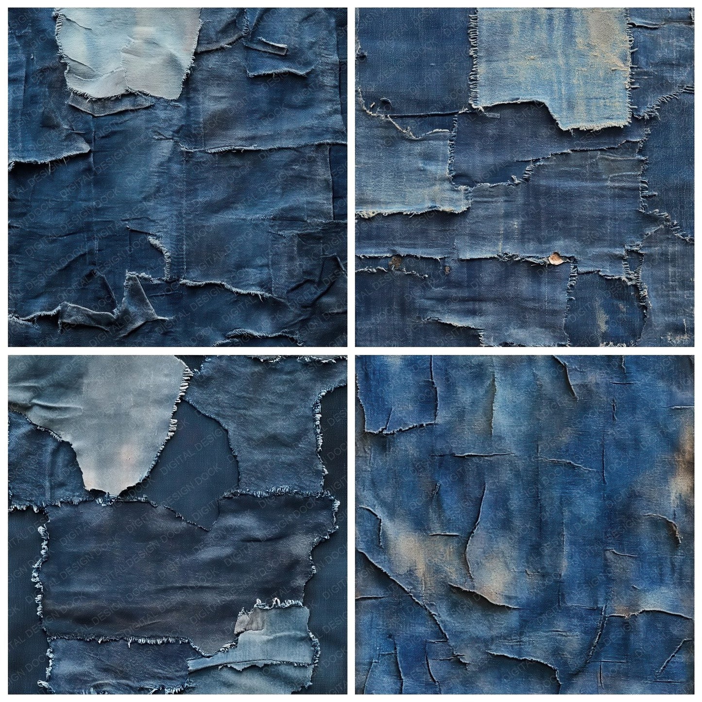 Torn Denim Background Digital Paper Pack (DDD004026)