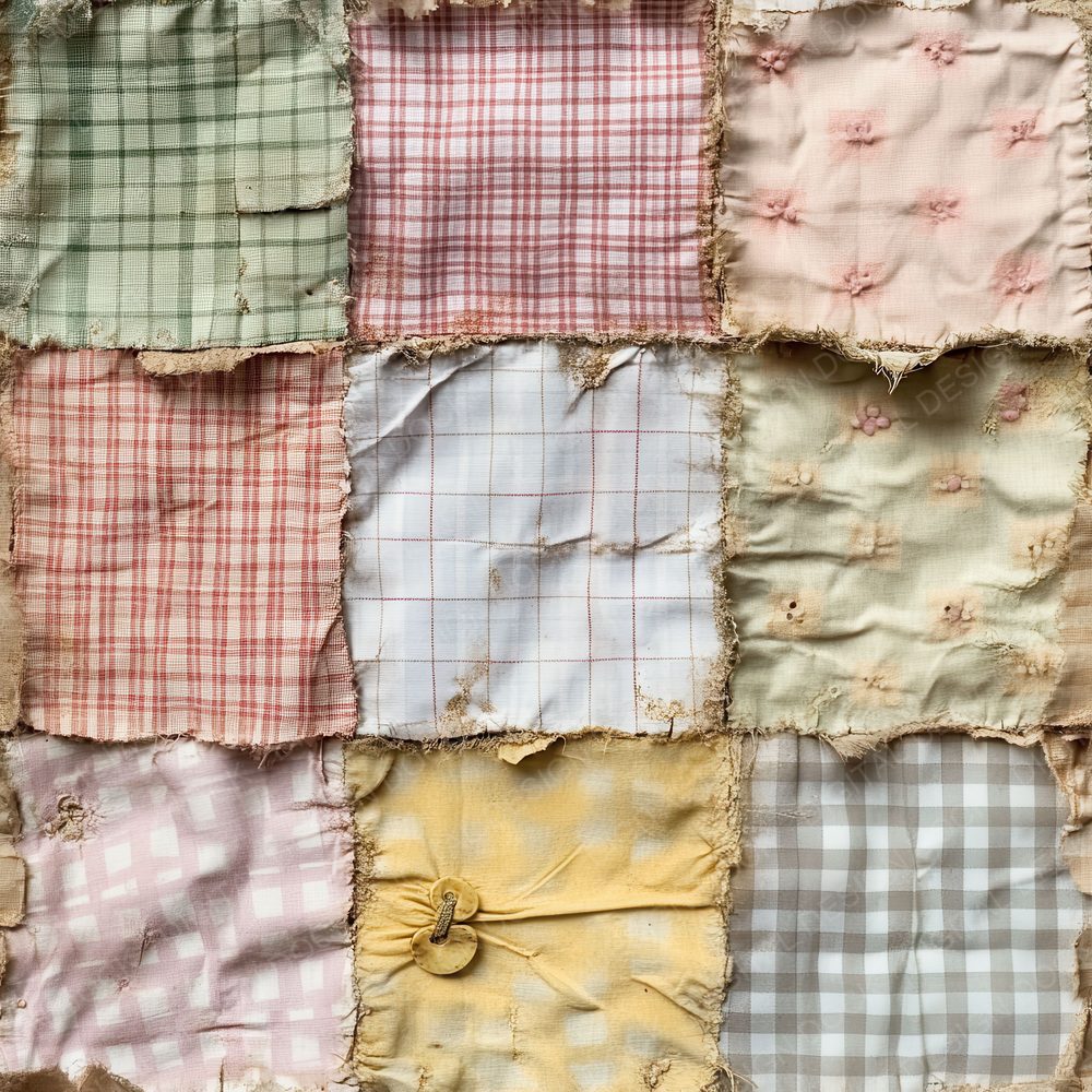 Torn Gingham Fabric Digital Paper Digital Paper Pack (DDD004028)