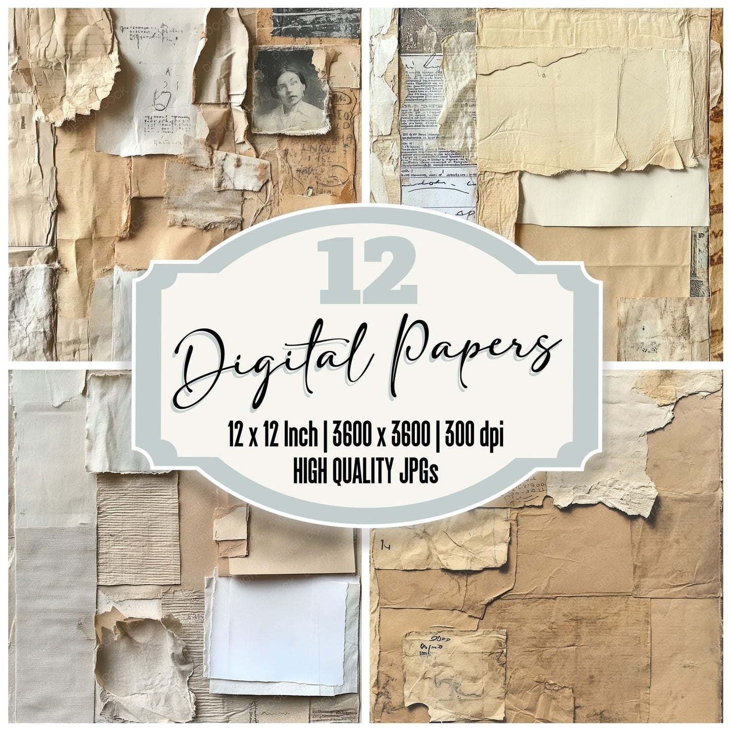 Torn Kraft Layer Top Digital Paper Pack (DDD004030)