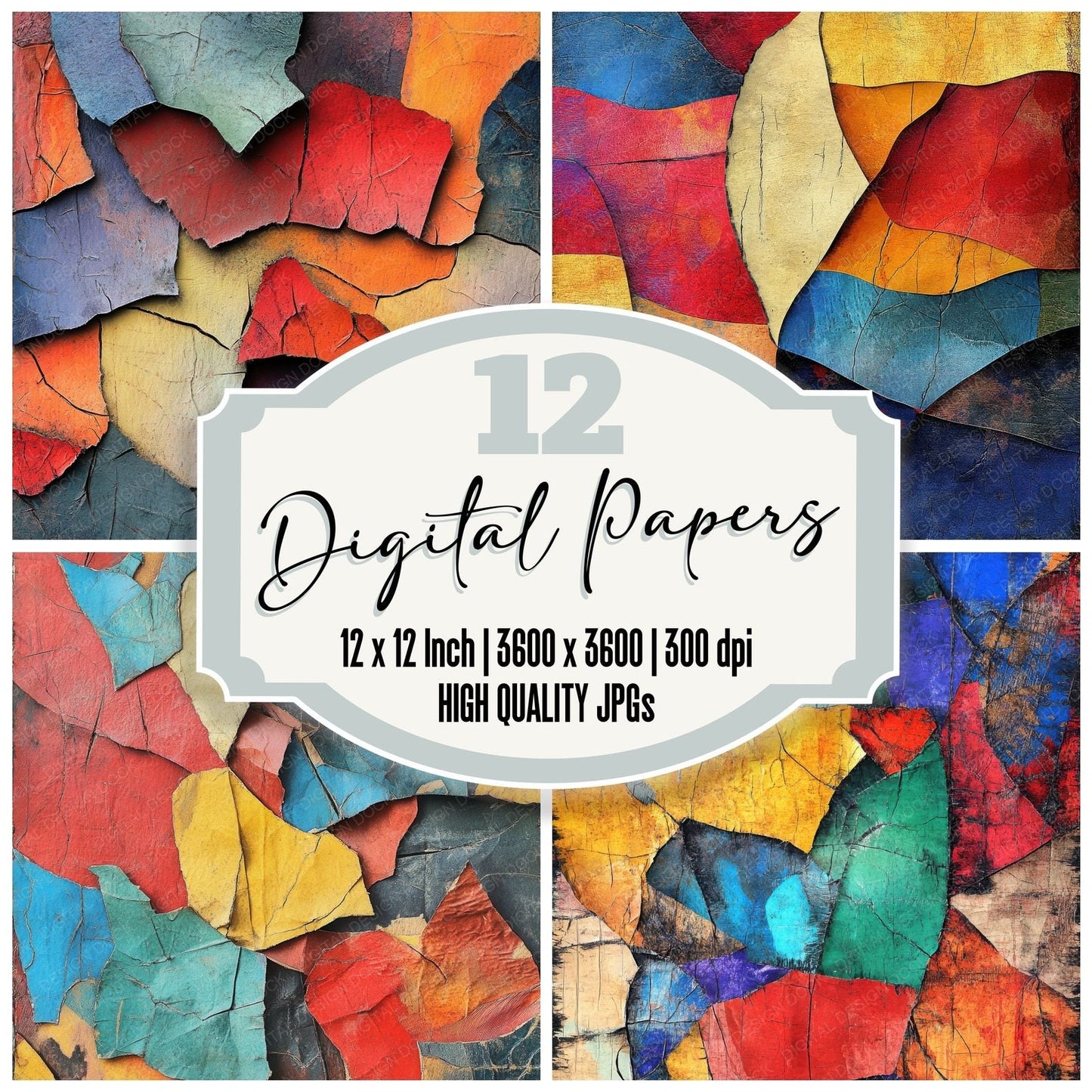 Torn Paper Chaos Digital Paper Pack (DDD004033)