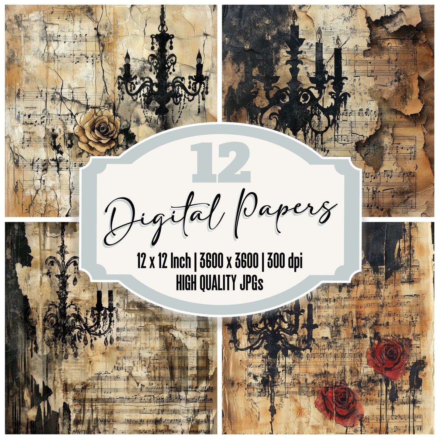 Torn Phantom Playbills Digital Paper Pack (DDD004034)