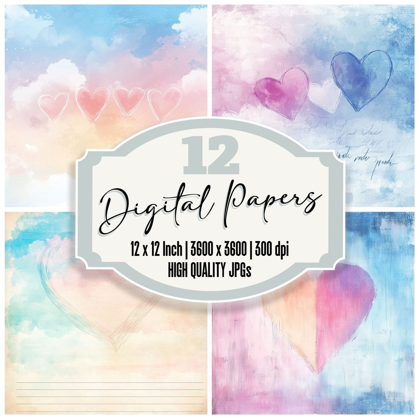 Trans Pastel Love Digital Paper Pack (DDD004046)