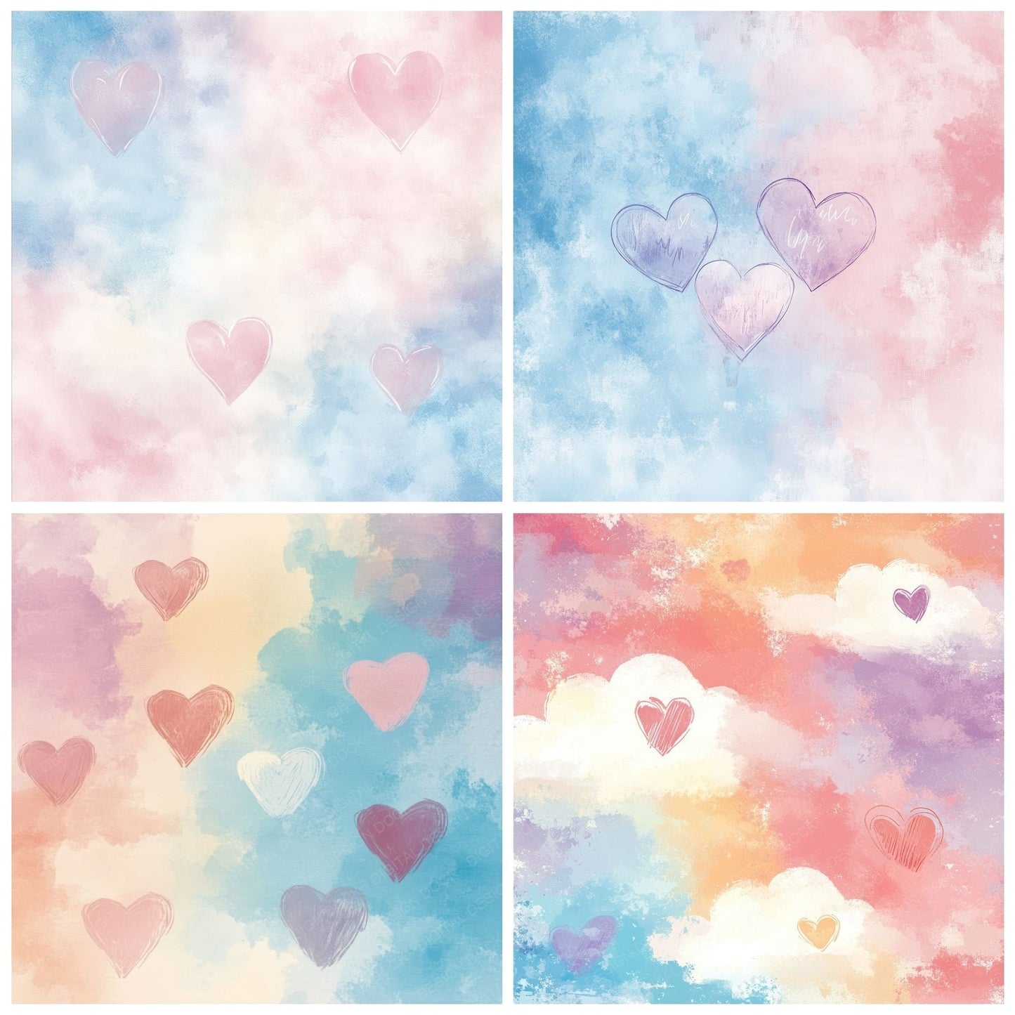 Trans Pastel Love Digital Paper Pack (DDD004046)