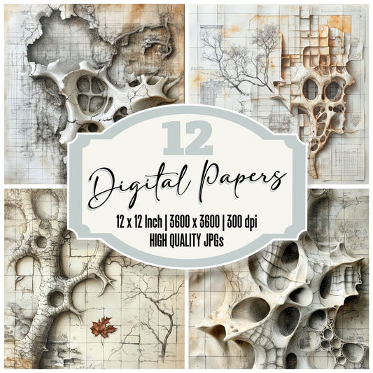 Transmuted Ivy Bone Digital Paper Pack (DDD004049)