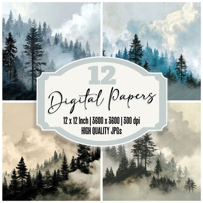Treetop Cloud Line Fade Digital Paper Pack (DDD004059)