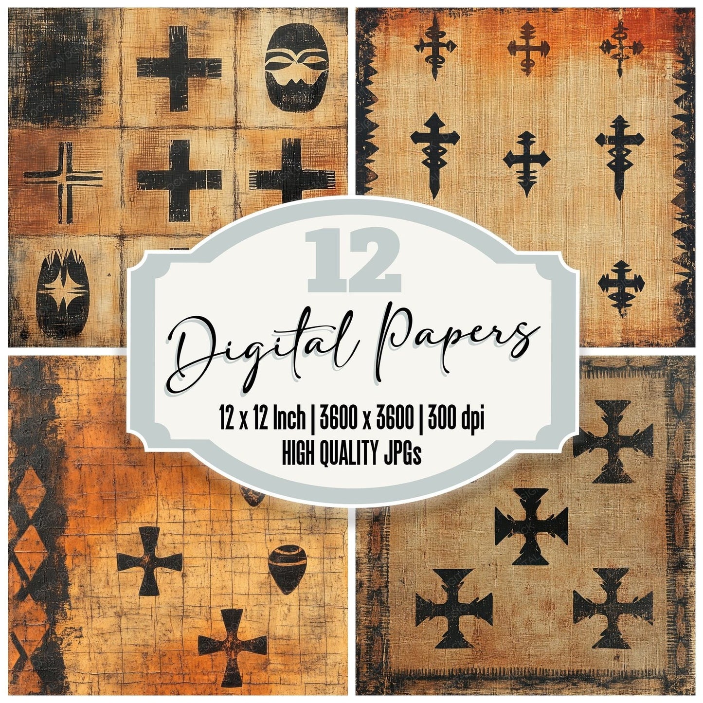 Tribal Cross Rhythm Digital Paper Pack (DDD004066)
