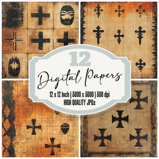Tribal Cross Rhythm Digital Paper Pack (DDD004066)