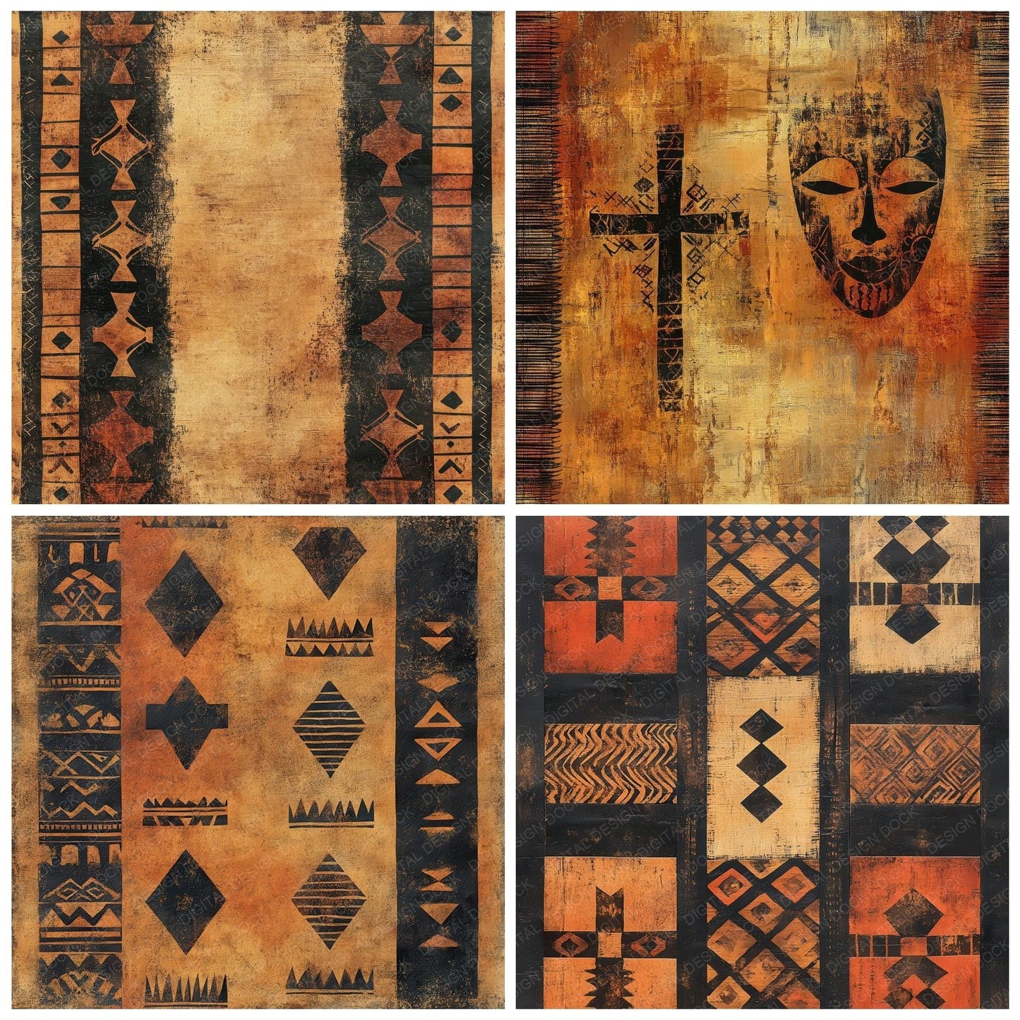 Tribal Cross Rhythm Digital Paper Pack (DDD004066)