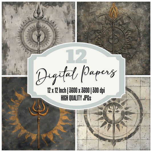 Trident Mandala Ash Digital Paper Pack (DDD004085)